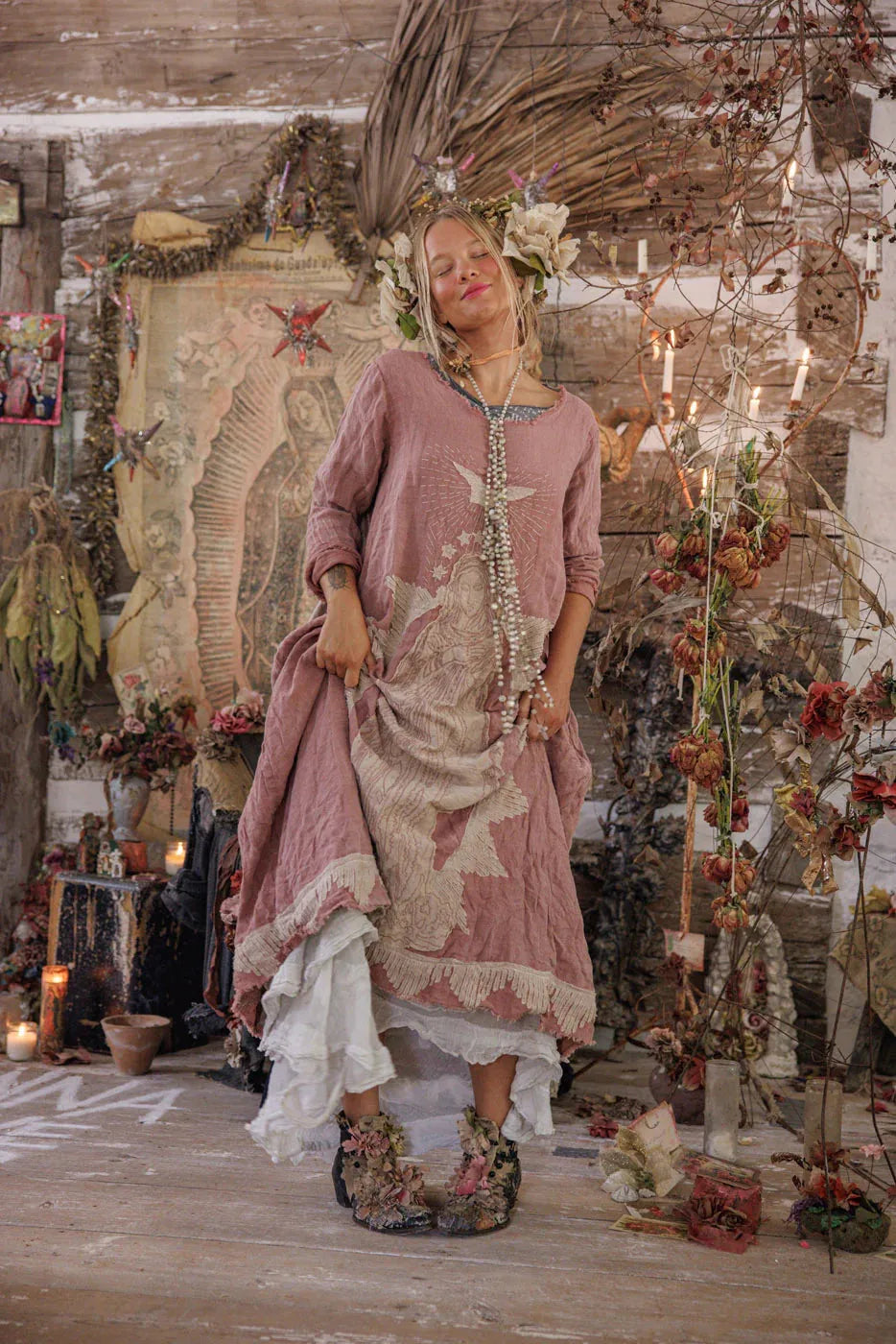 Magnolia Pearl Linen Queen of the Sea Dress 779-BISOU-OS - Stay Wild Collective  Dress