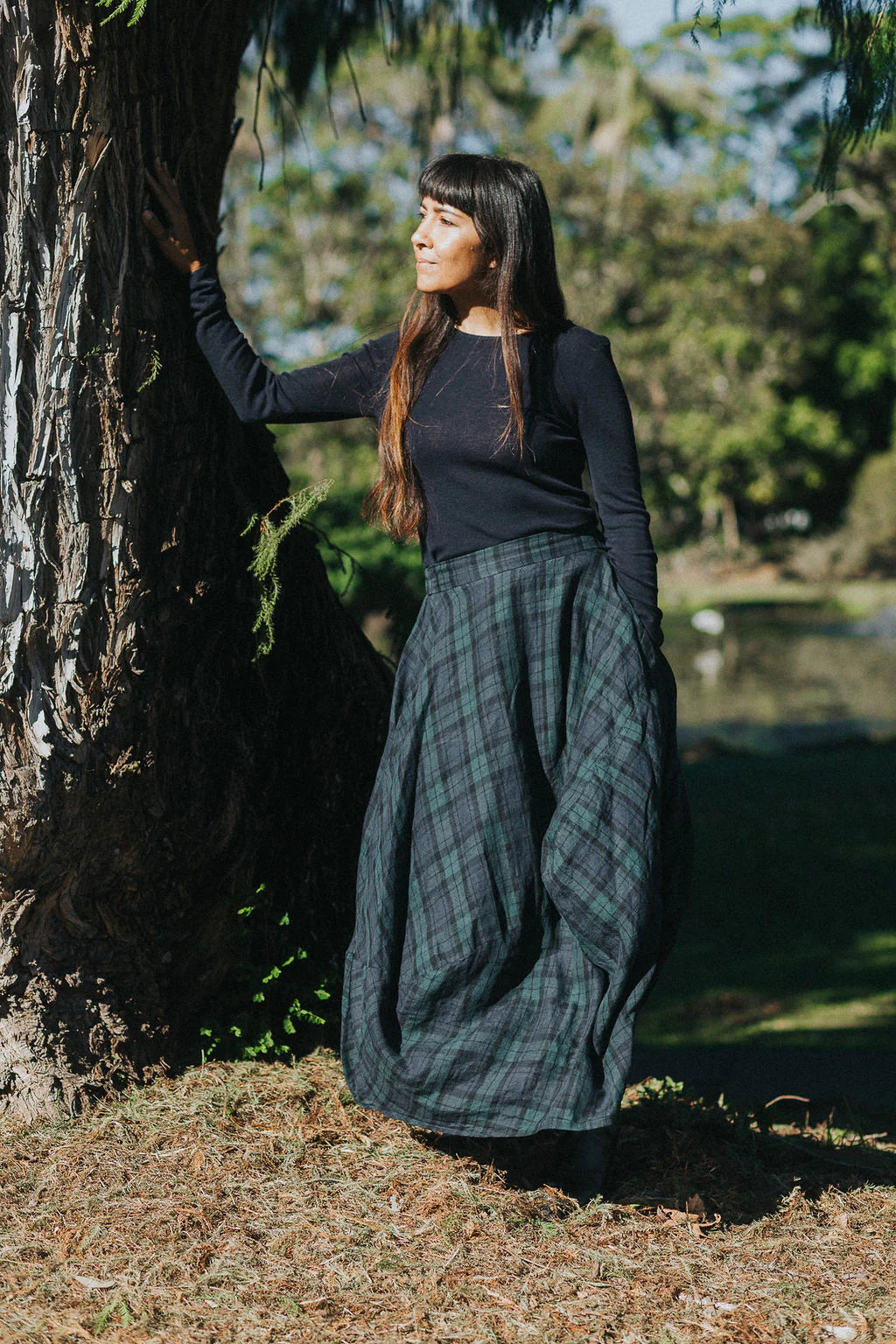 Lavigne asymmetrical skirt - blue tartan - Stay Wild Collective