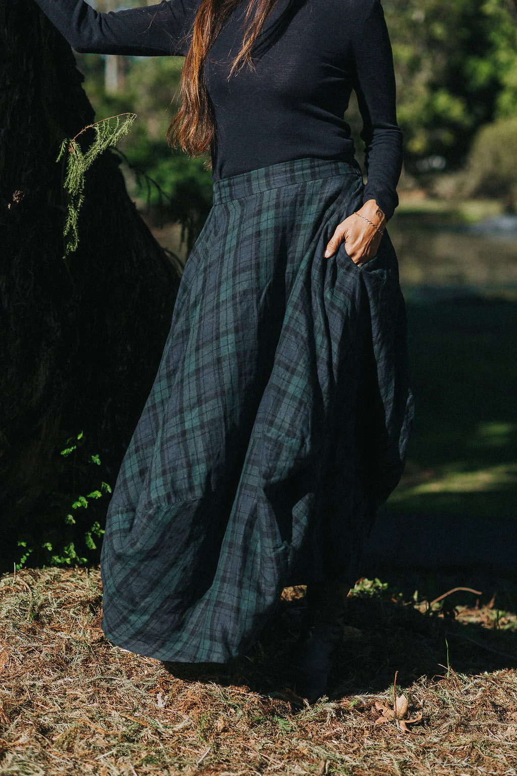 Lavigne asymmetrical skirt - blue tartan - Stay Wild Collective
