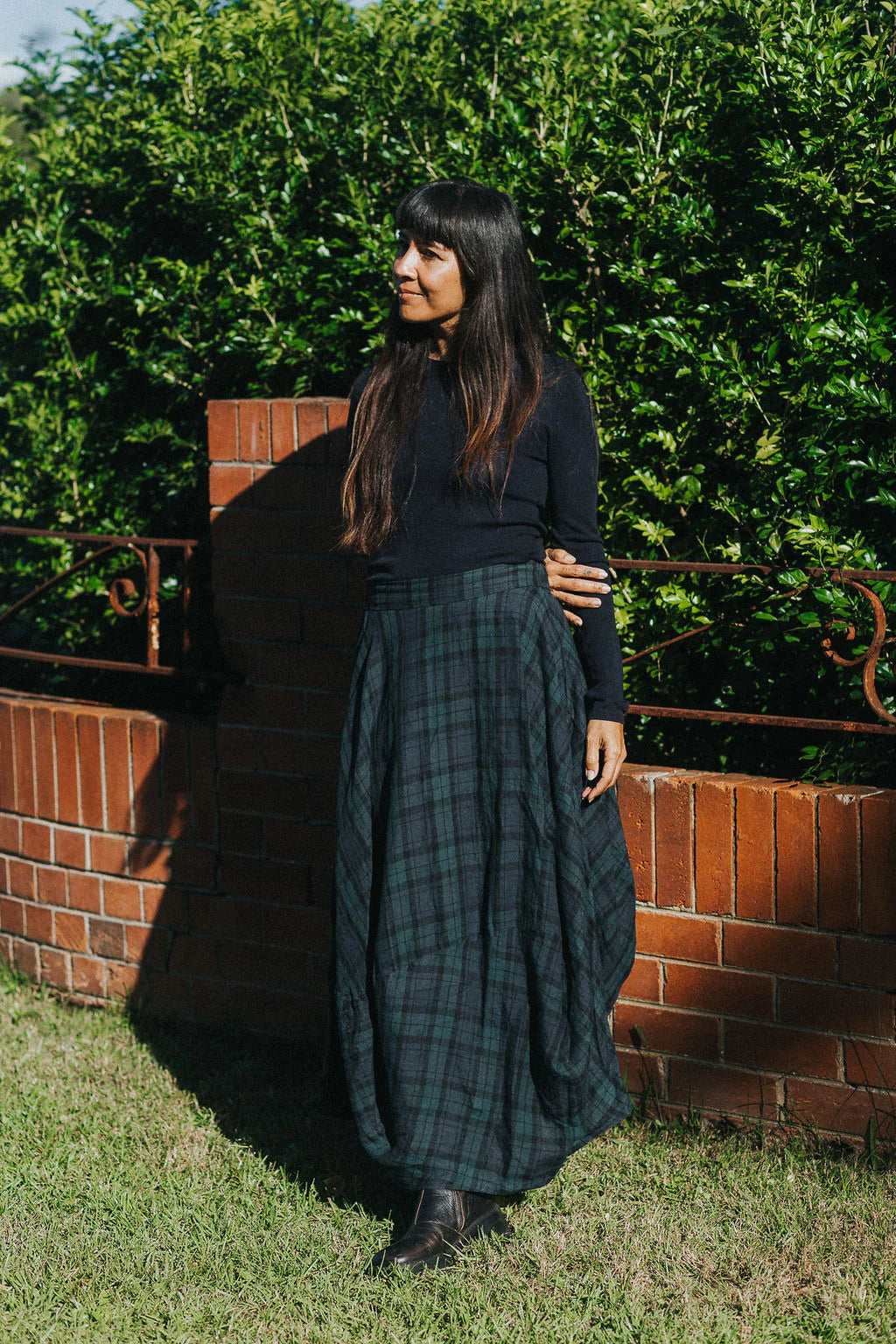 Lavigne asymmetrical skirt - blue tartan - Stay Wild Collective