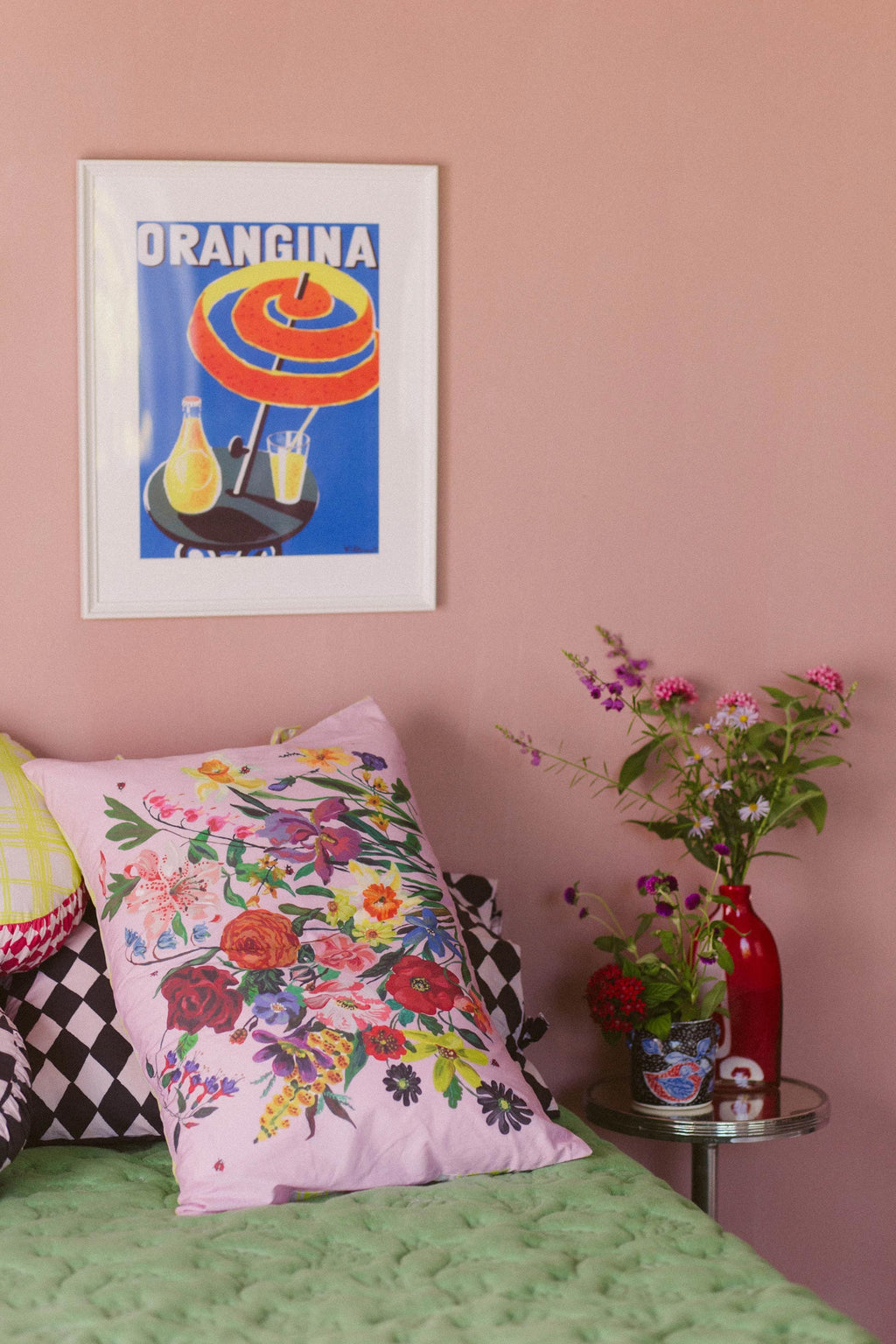  Lazy bones Rainbow Floral Pink pillowcase set *organic cotton - Stay Wild Collective  
