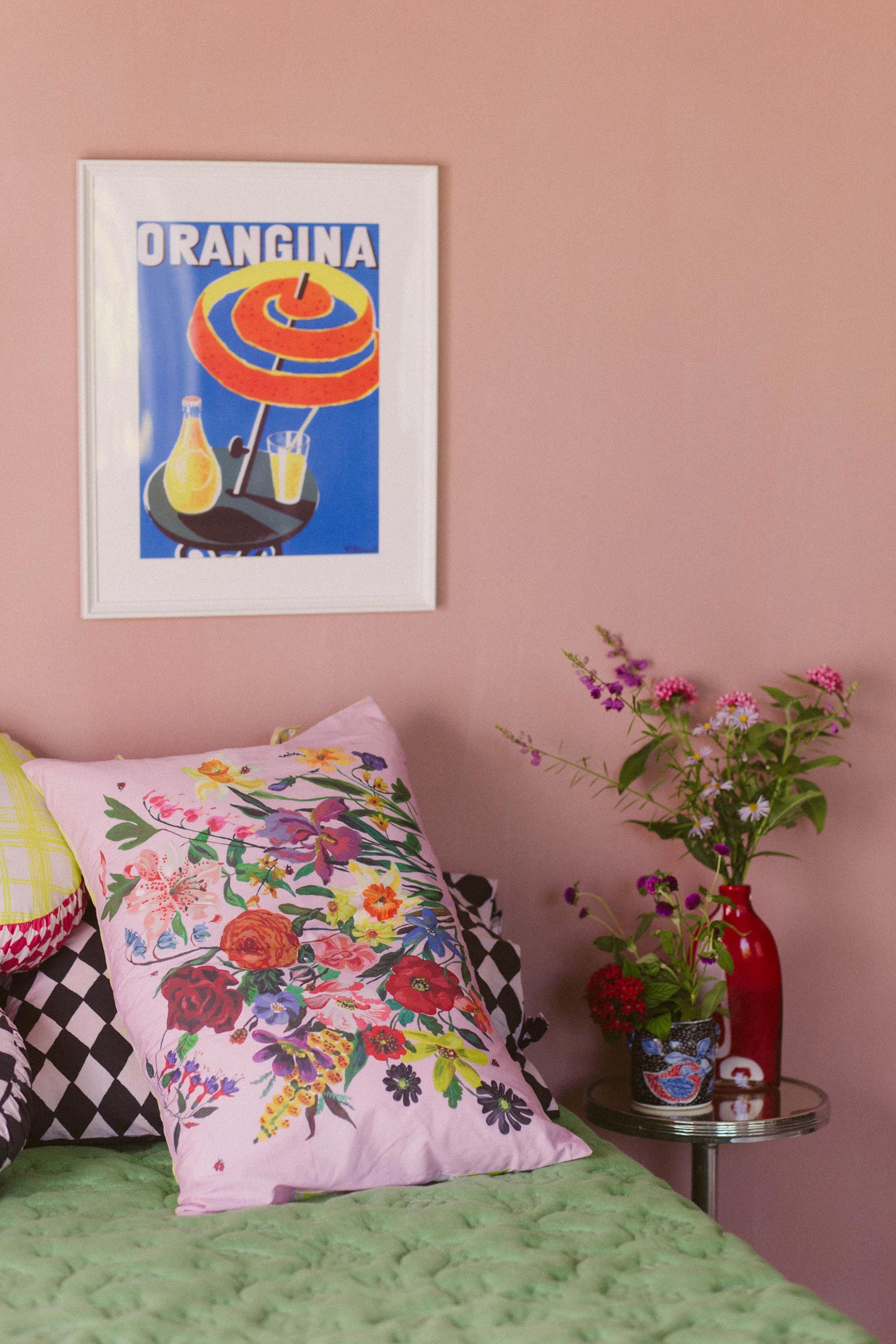  Lazy bones Rainbow Floral Pink pillowcase set *organic cotton - Stay Wild Collective  