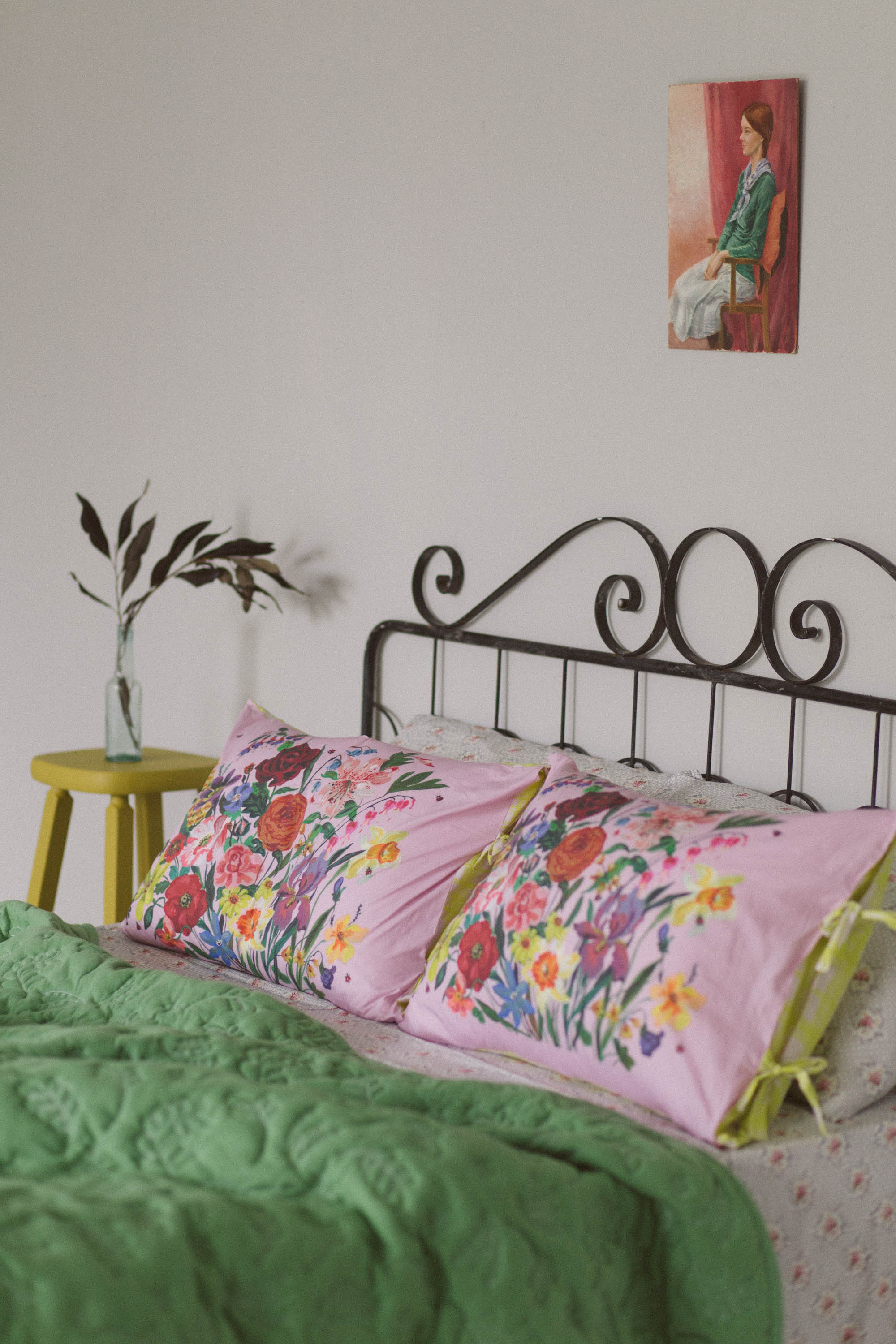  Lazy bones Rainbow Floral Pink pillowcase set *organic cotton - Stay Wild Collective  