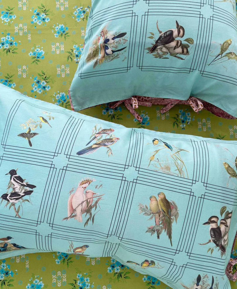  Lazy bones pillowcase set Australian birds - Stay Wild Collective  Decor