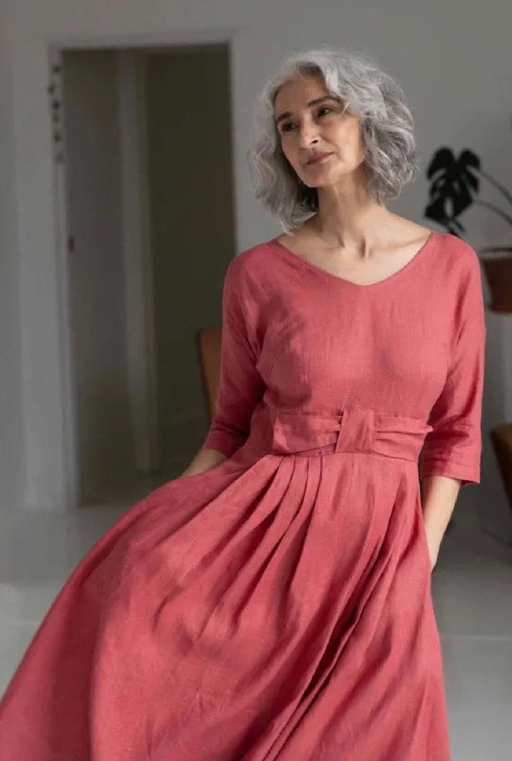 Dress  Lazybones Eloise Dress Linen SALE Rose - Stay Wild Collective  