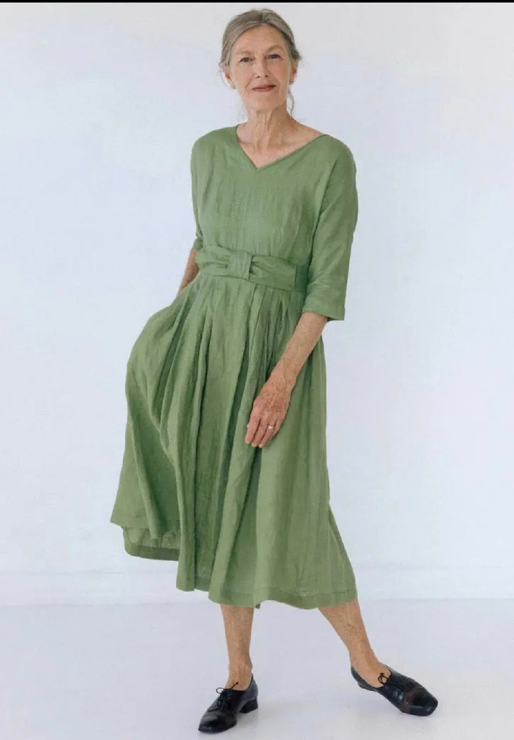 Dress  Lazybones Eloise Dress Linen SALE herb green - Stay Wild Collective  