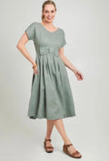 Dress  Lazybones Eloise Dress Linen SALE sage - Stay Wild Collective  