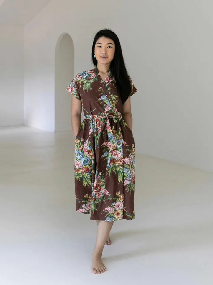 Lazybones Waverley Wrap Dress in Tilba Organic Cotton - Stay Wild Collective  Dress