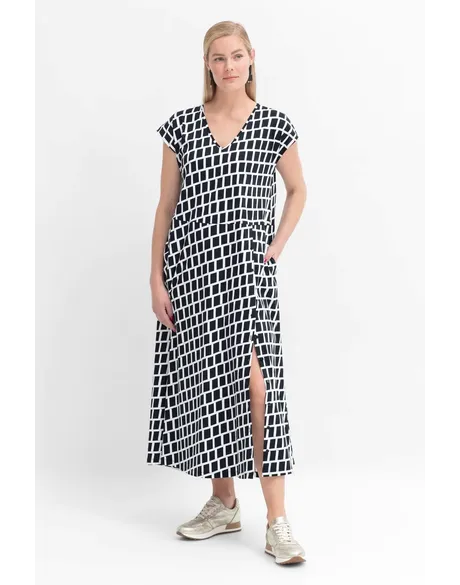 Lento T-Shirt Dress (Black/White Alskar Print) - SALE - Stay Wild Collective  Dress