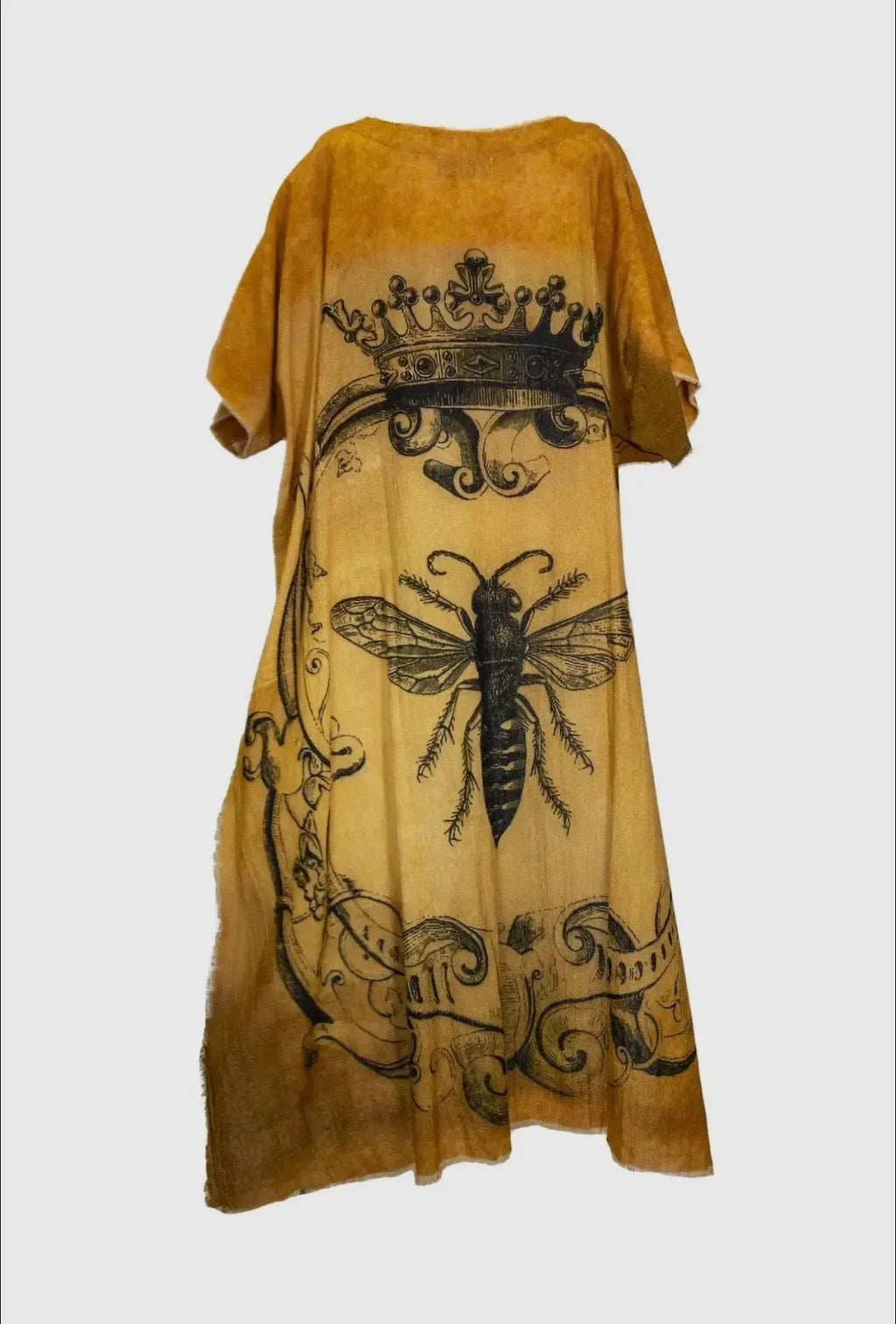 Pre order hi low tunic with queen bee print gold - Stay Wild Collective  