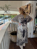 Leparispetite hi low tunic with queen bee print grey jaded gypsy - Stay Wild Collective  