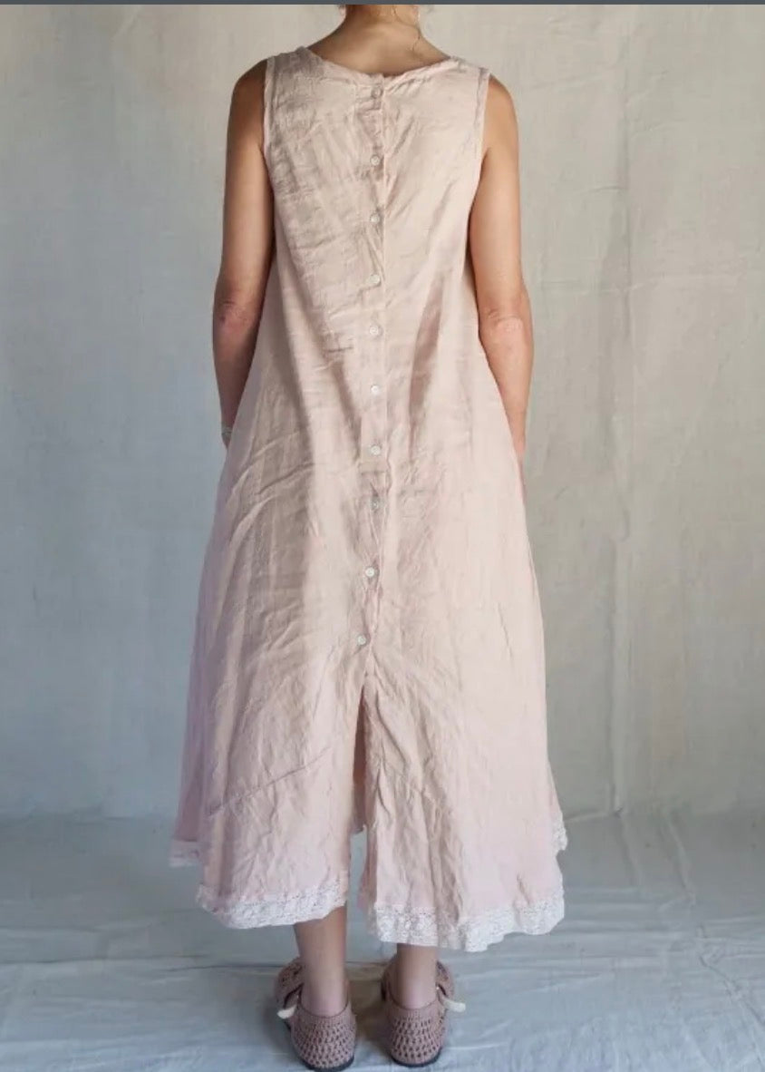  Les ours ss26 calanga dress in blush cotton and linen ss26 - Stay Wild Collective  