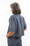 Evas Sunday Loretta Top - Navy Pinstripe