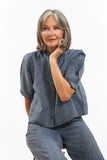 Evas Sunday Loretta Top - Navy Pinstripe