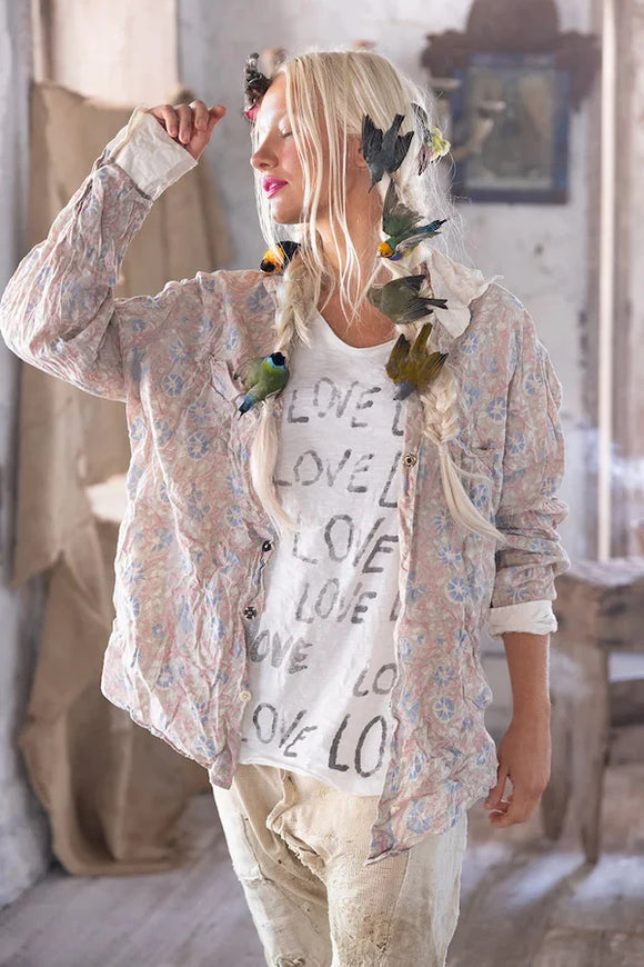MAGNOLIA PEARL
BOYFRIEND SHIRT ACCENT COLLAR - TOP 943 - Stay Wild Collective  