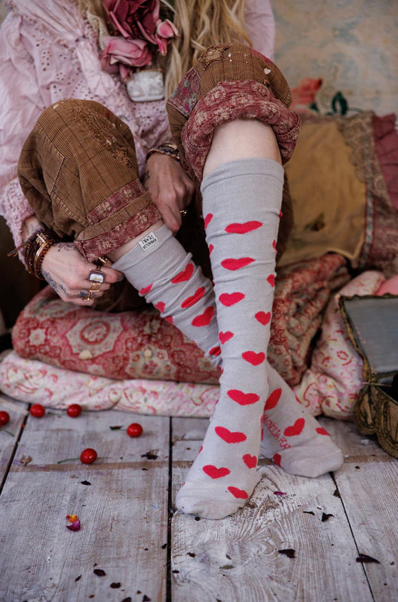 Magnolia Pearl Candy Heart OTK Socks