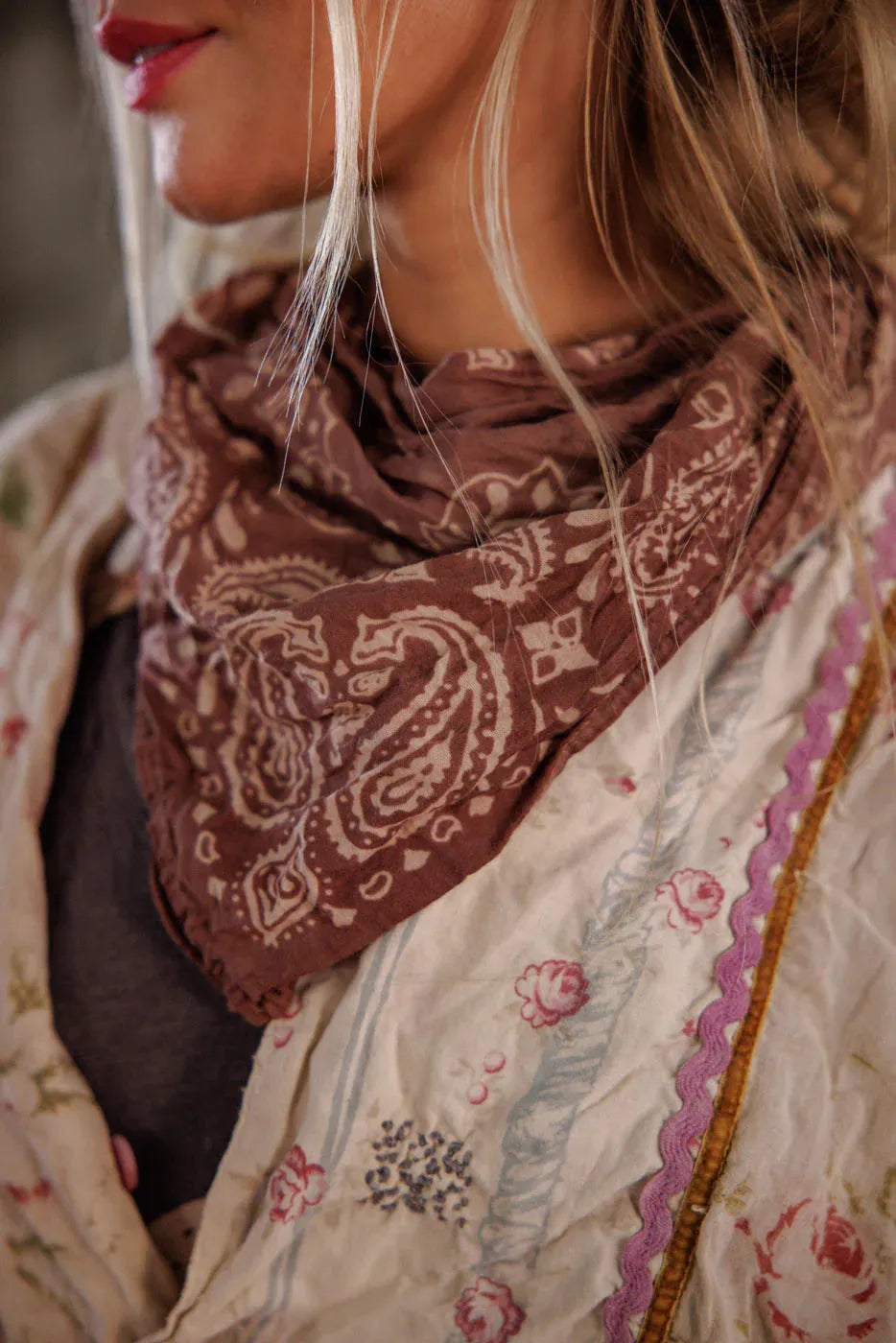 Magnoila Pearl Carnal Handkerchief SCARF 214-UMBER-OS - Stay Wild Collective  scarf