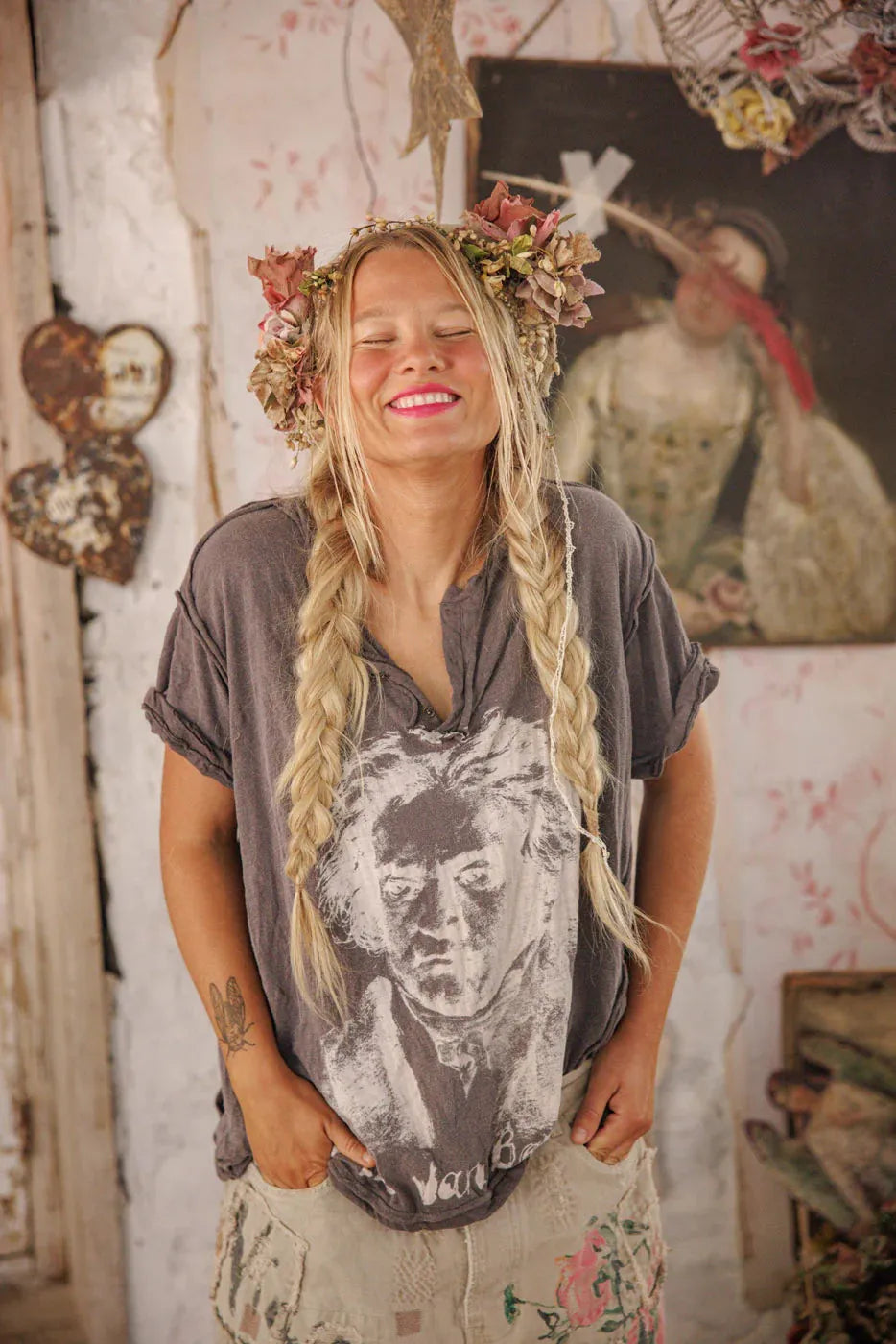 Magnolia Pearl Beethoven Portrait Julien Henley TOP 2539-OZZY-OS - Stay Wild Collective  t shirt