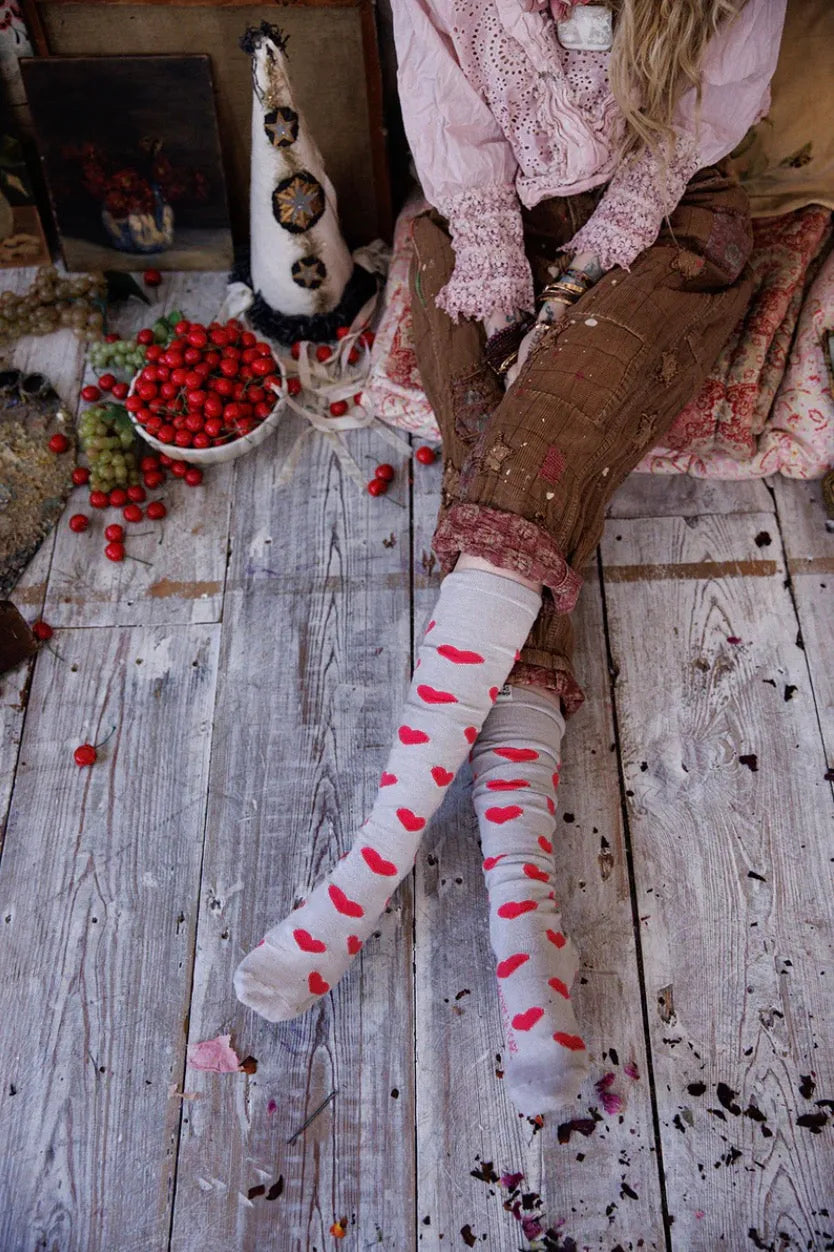 Magnolia Pearl Candy Heart OTK Socks 083-AMRES-OS - Stay Wild Collective  Socks