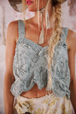 Magnolia Pearl Olive Eyelet Ruffle Cami TANK 402-DVASH-OS - Stay Wild Collective  Dresses