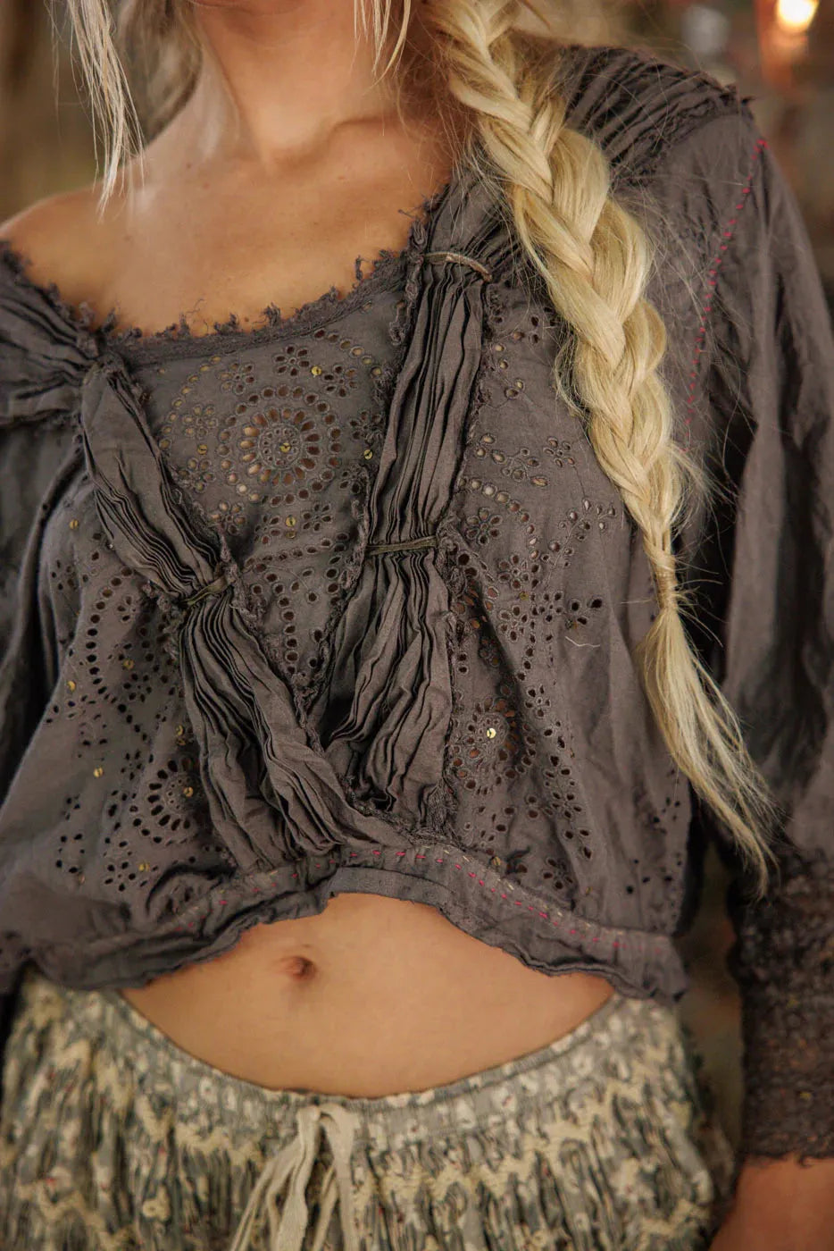 Magnolia Pearl Eyelet Nonnie Belle Blouse TOP 2239-OZZY-OS - Stay Wild Collective  Shirts & Tops