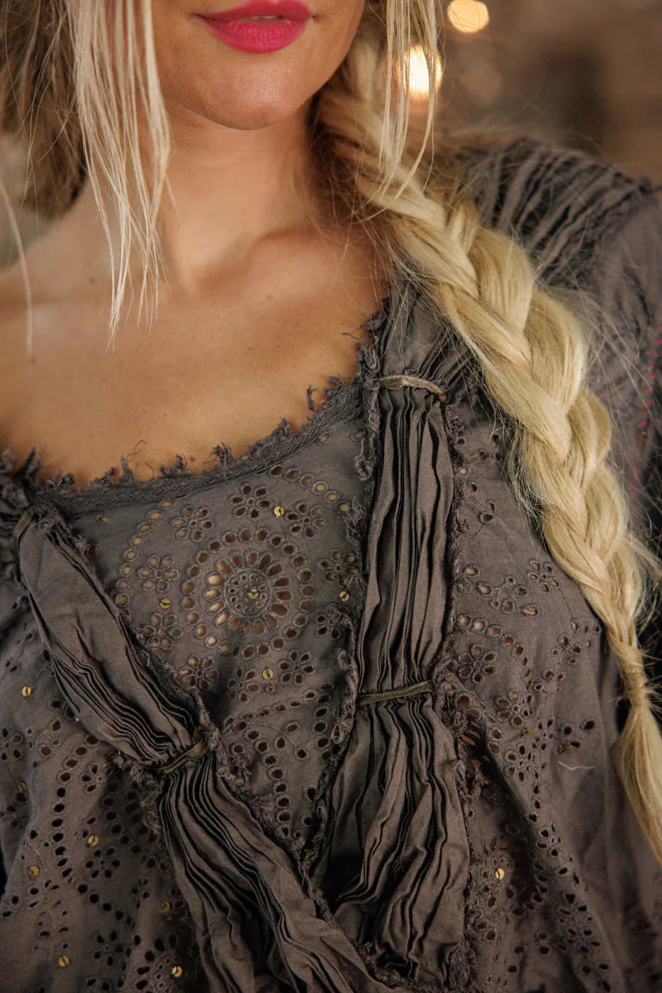 Magnolia Pearl Eyelet Nonnie Belle Blouse TOP 2239-OZZY-OS - Stay Wild Collective  Shirts & Tops