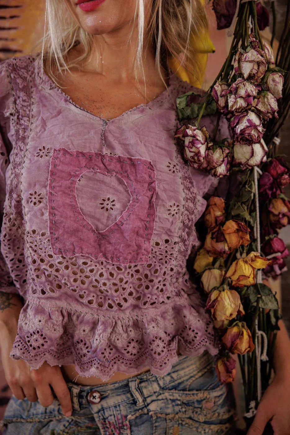 Magnolia Pearl Eyelet Rosemary Blouse TOP 2215-PPBOB-OS - Stay Wild Collective  Shirts & Tops