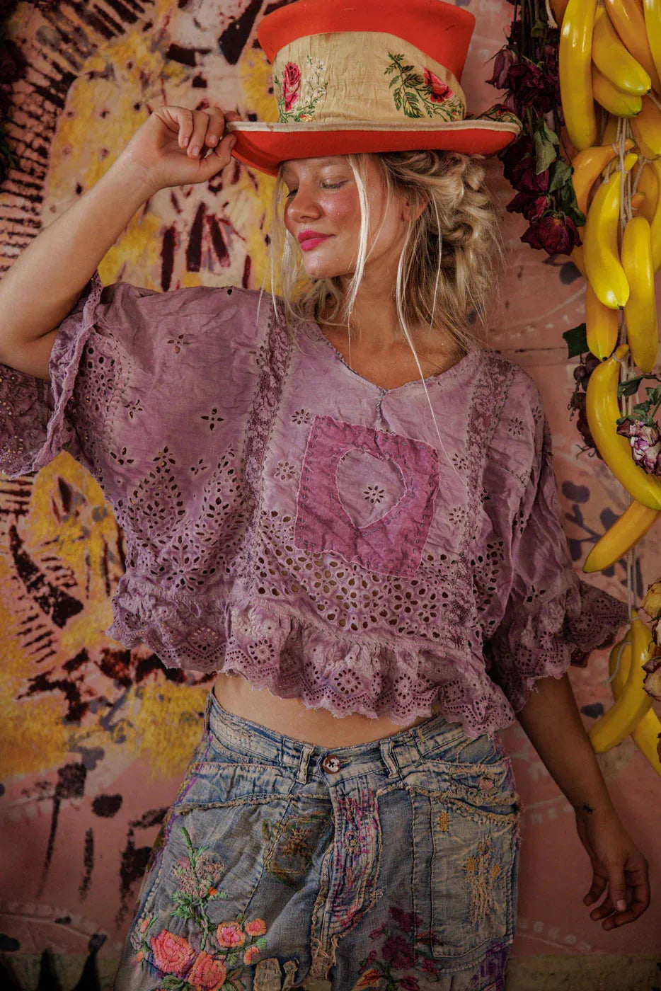 Magnolia Pearl Eyelet Rosemary Blouse TOP 2215-PPBOB-OS - Stay Wild Collective  Shirts & Tops