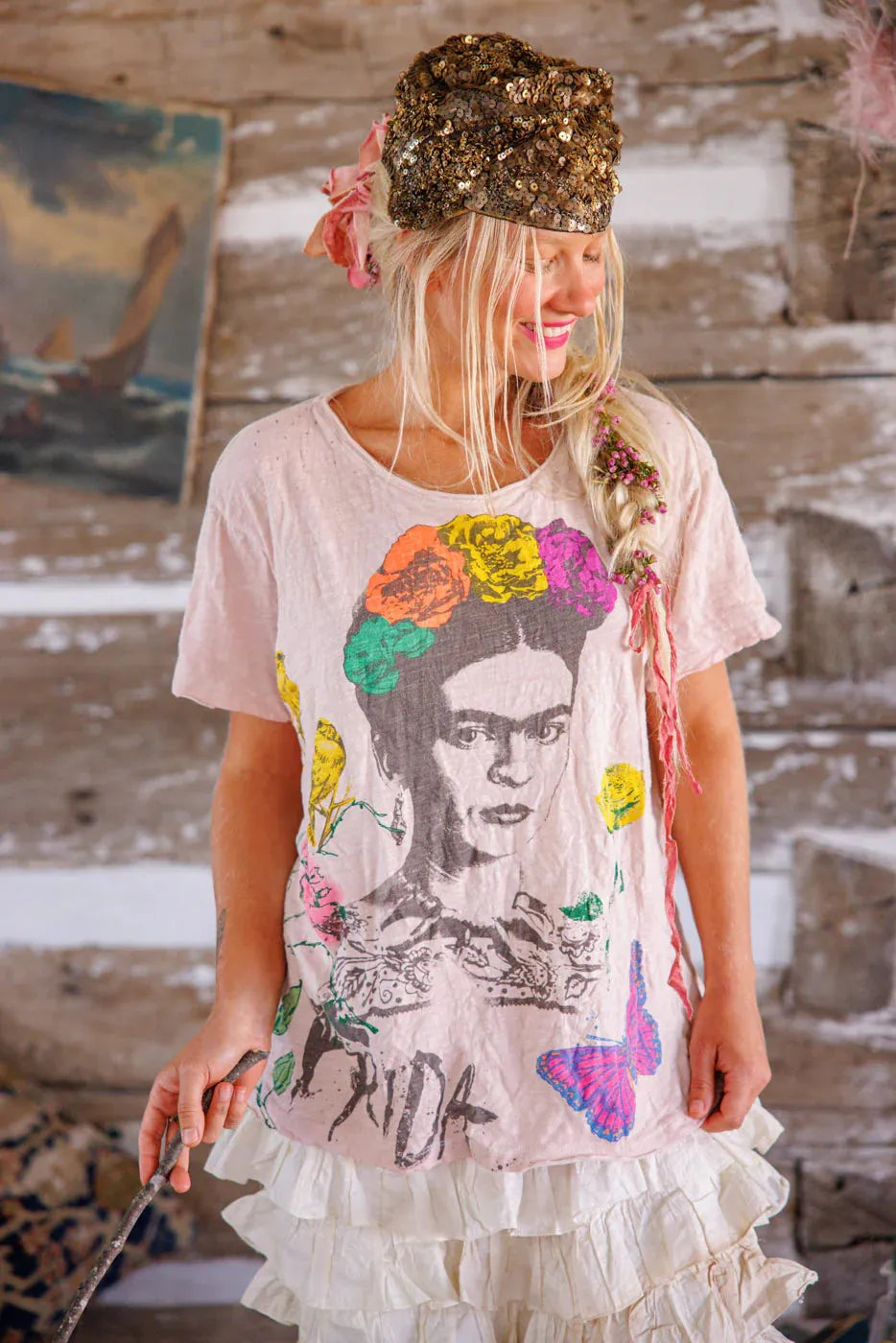 Magnolia Pearl Frida Art Is The Remedy Tee TOP 2310-LYCBS-OS - Stay Wild Collective  t shirt