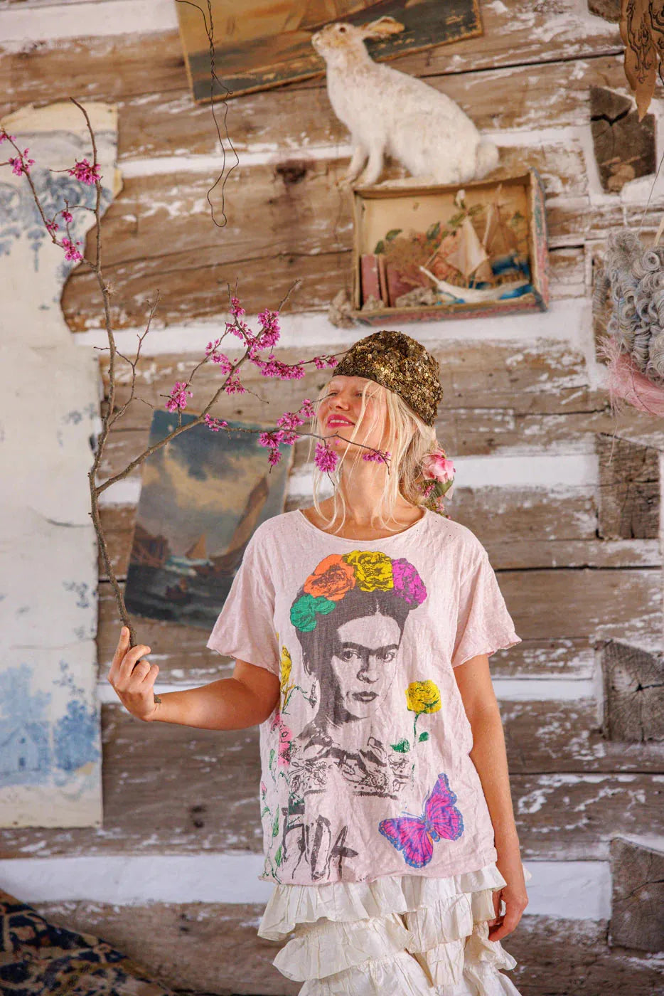 Magnolia Pearl Frida Art Is The Remedy Tee TOP 2310-LYCBS-OS - Stay Wild Collective  t shirt