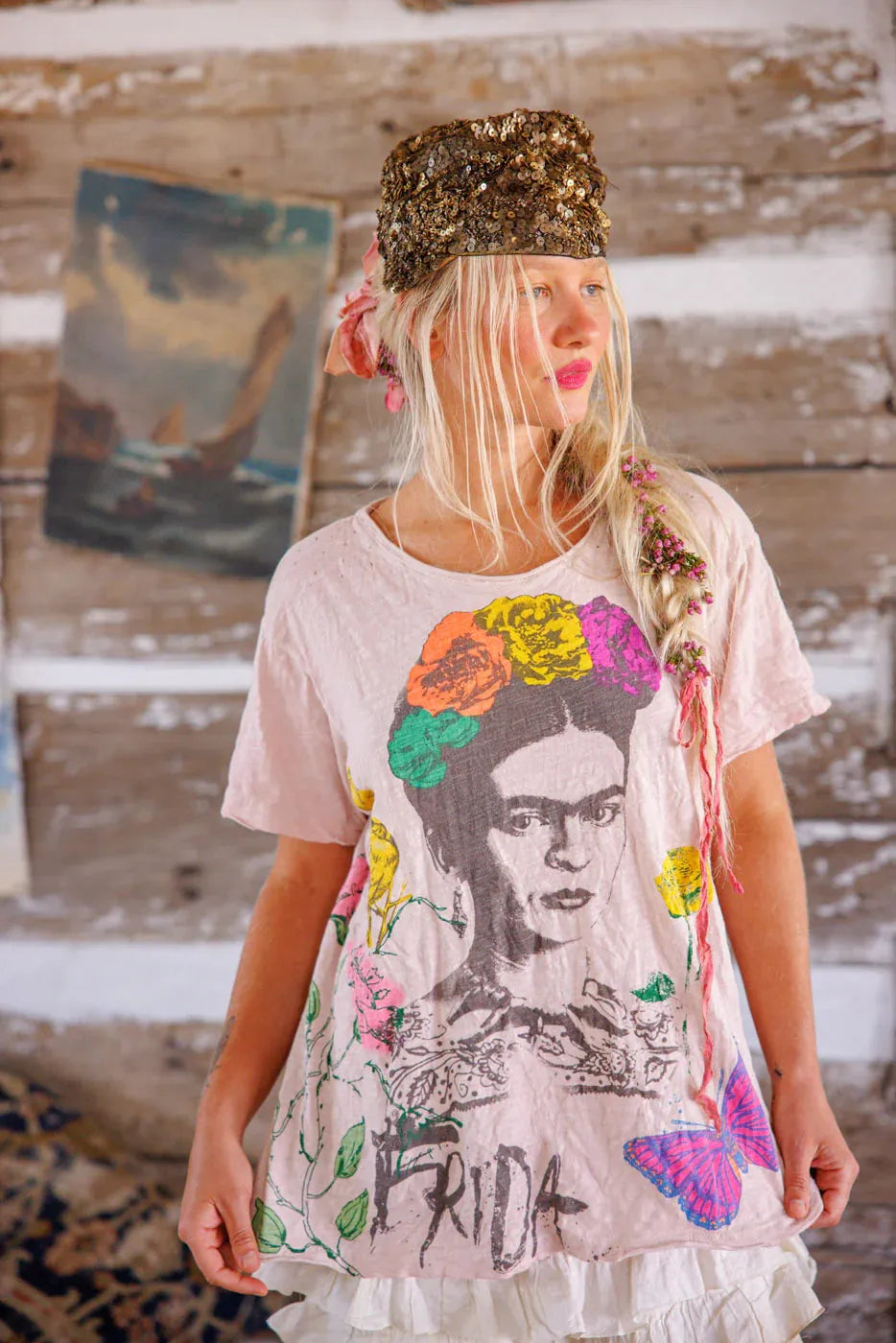 Magnolia Pearl Frida Art Is The Remedy Tee TOP 2310-LYCBS-OS - Stay Wild Collective  t shirt