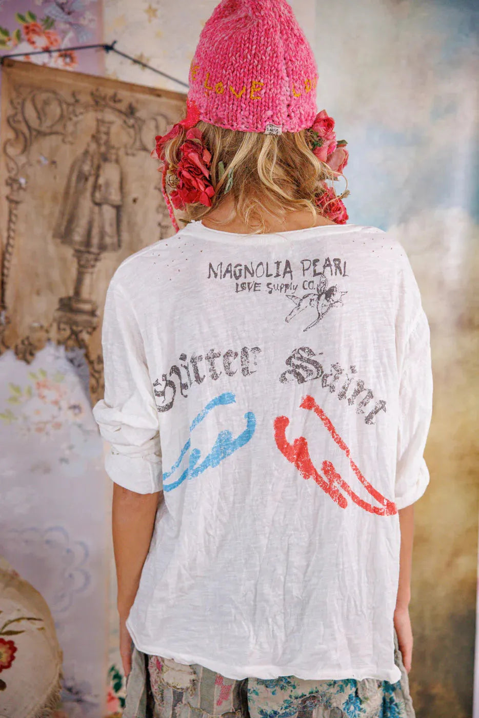 Magnolia Pearl Glitter Saint Viggo Tee TOP 2326-TRUE-OS - Stay Wild Collective  Shirts & Tops