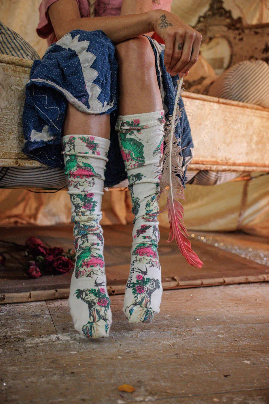 Magnolia Pearl La Dame Verte OTK Socks 225-MRQIS-OS - Stay Wild Collective  Socks
