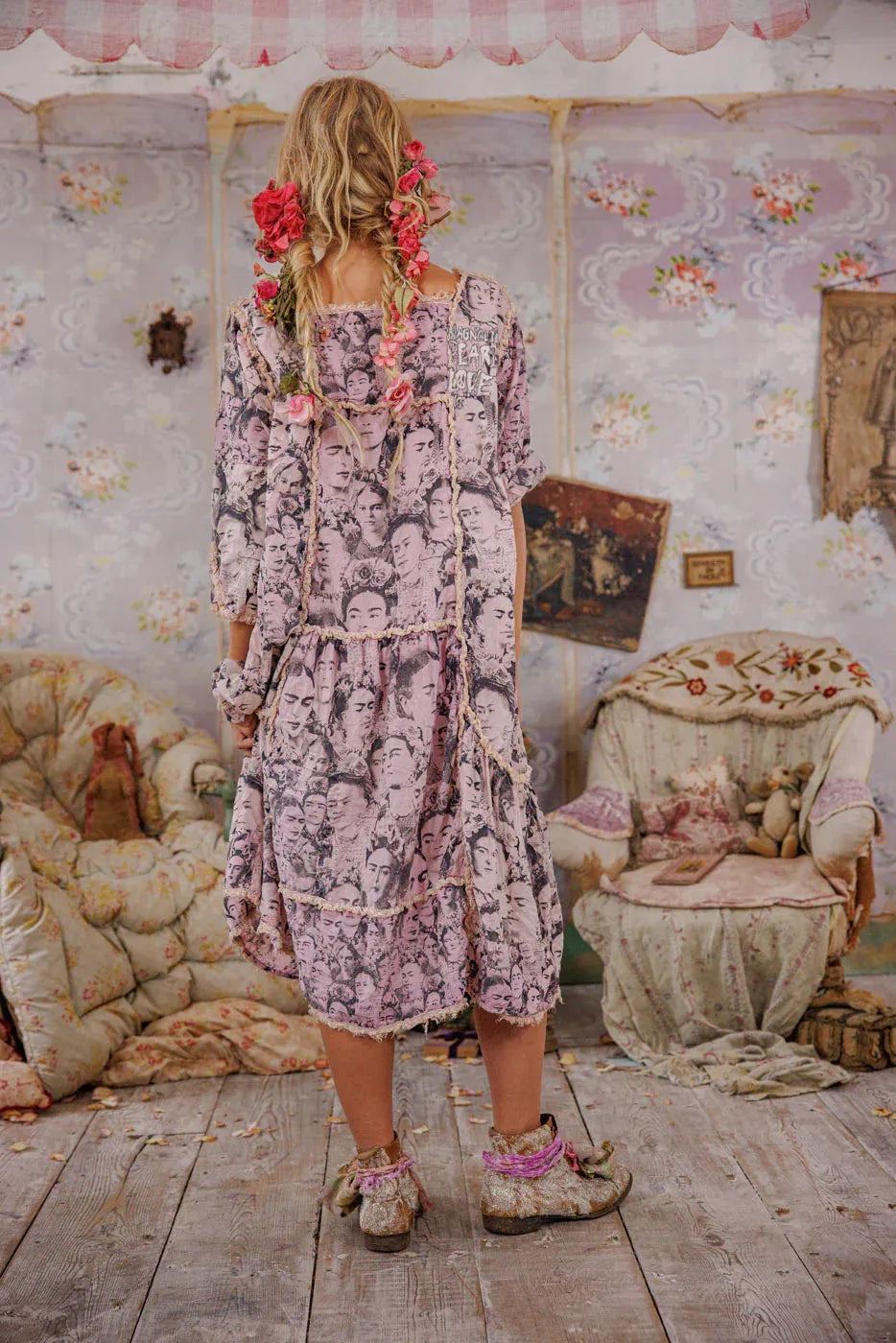 Magnolia Pearl Mural Frida Helenia Dress 1337-SELFP-OS - Stay Wild Collective  Dress