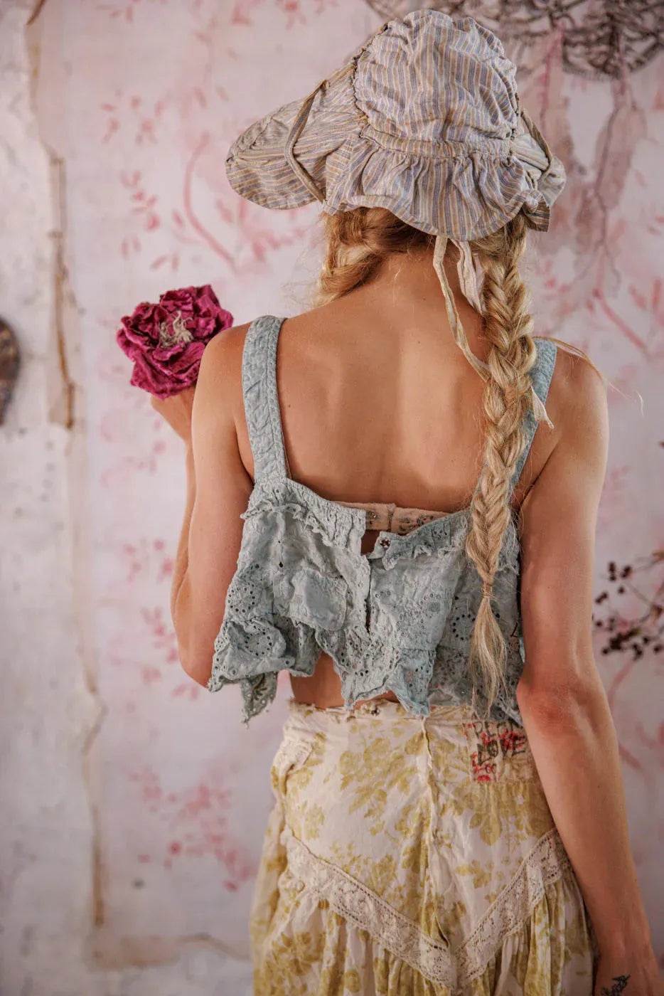 Magnolia Pearl Olive Eyelet Ruffle Cami TANK 402-DVASH-OS - Stay Wild Collective  Dresses