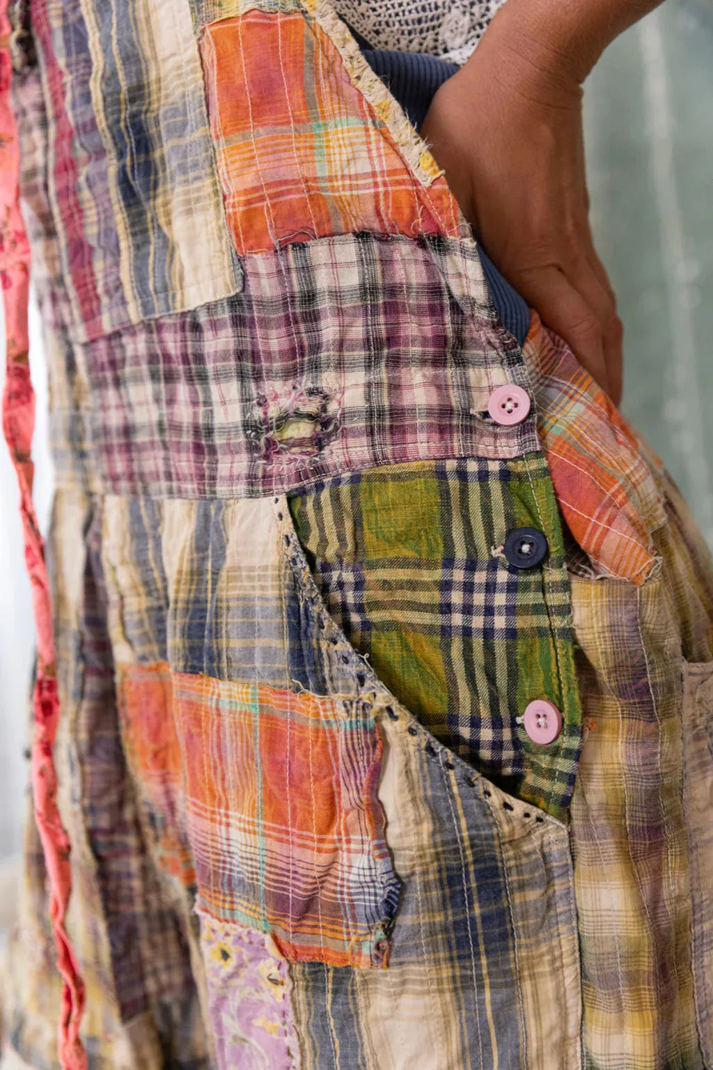 Magnolia Pearl Patchwork Love Overalls 073-MADGR-OSYD - Stay Wild Collective  Overalls