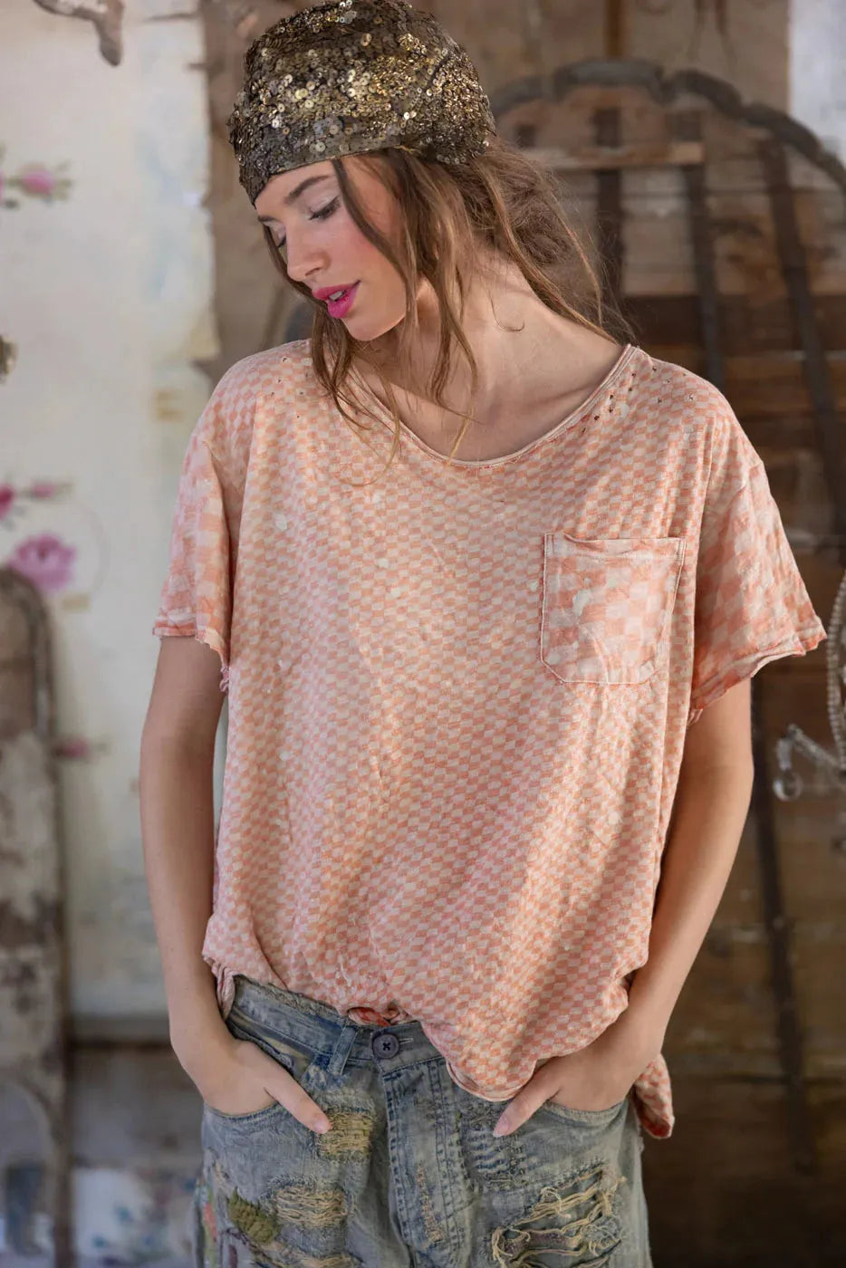 Magnolia Pearl Piecewise Pocket Tee TOP 2405-TABBY-OS - Stay Wild Collective  Shirts & Tops