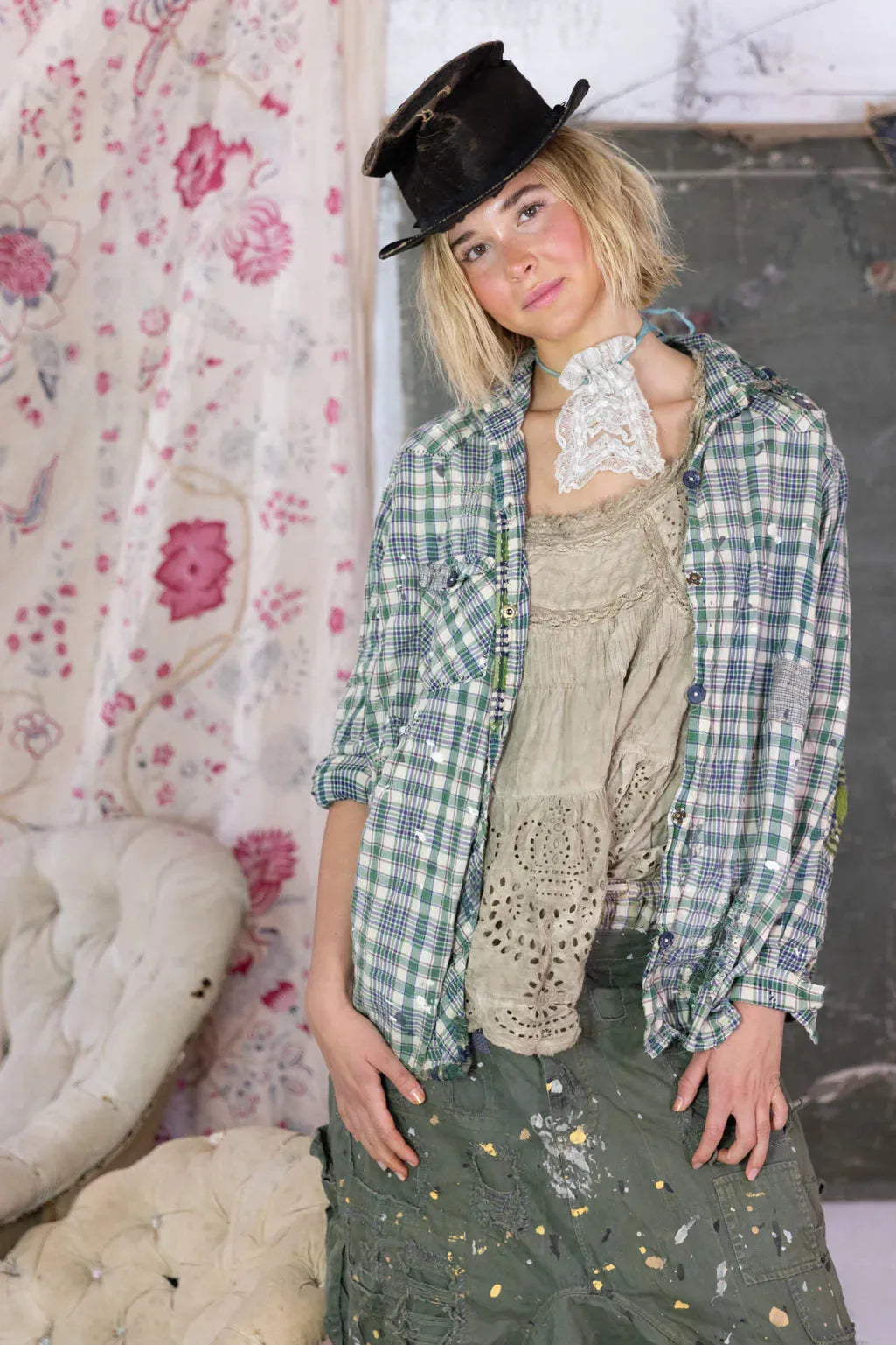 Magnolia Pearl Plaid Kelly Western Shirt TOP 1501-GPAJO-OS - Stay Wild Collective  Shirts & Tops