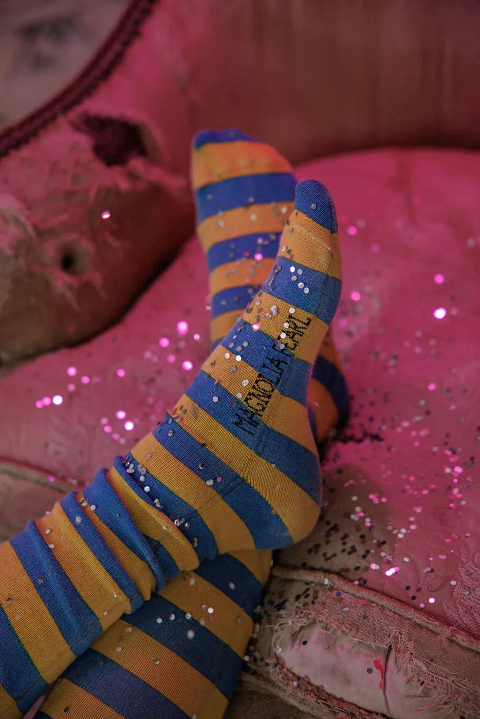 Magnolia Pearl Stripe OTK Socks 194-BIP-OS - Stay Wild Collective  Socks