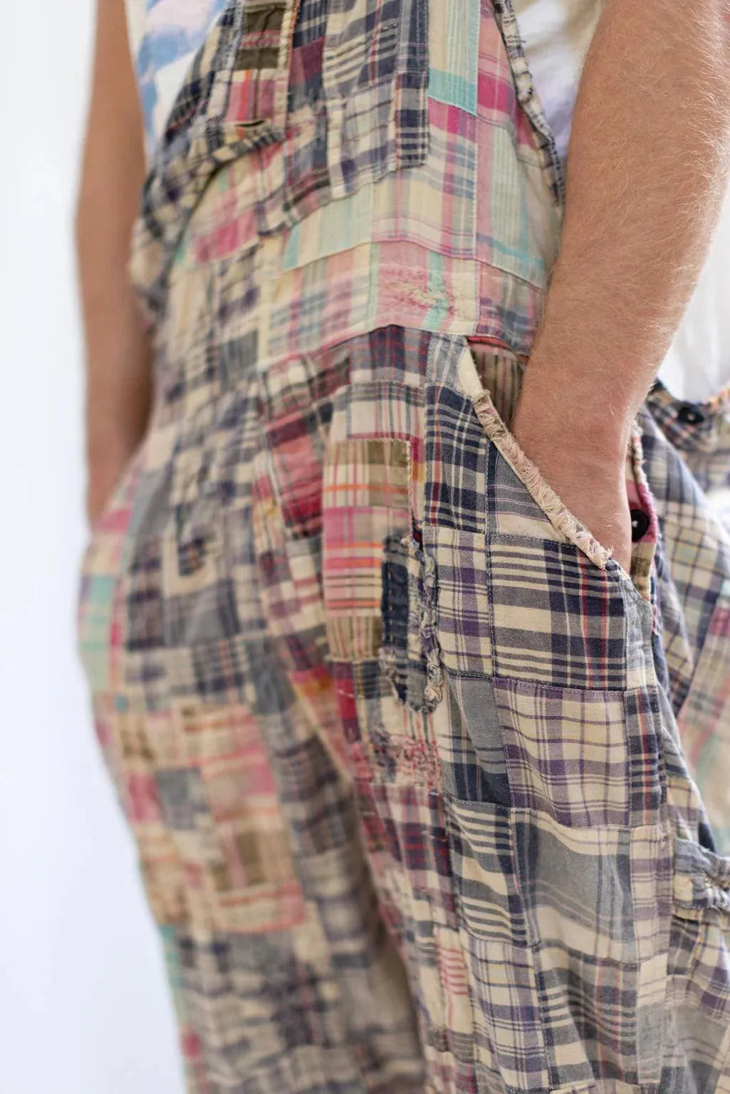  Magnolia Pearl YD Patchwork Love Overalls in Madras rainbow Overalls 073 - Stay Wild Collective  
