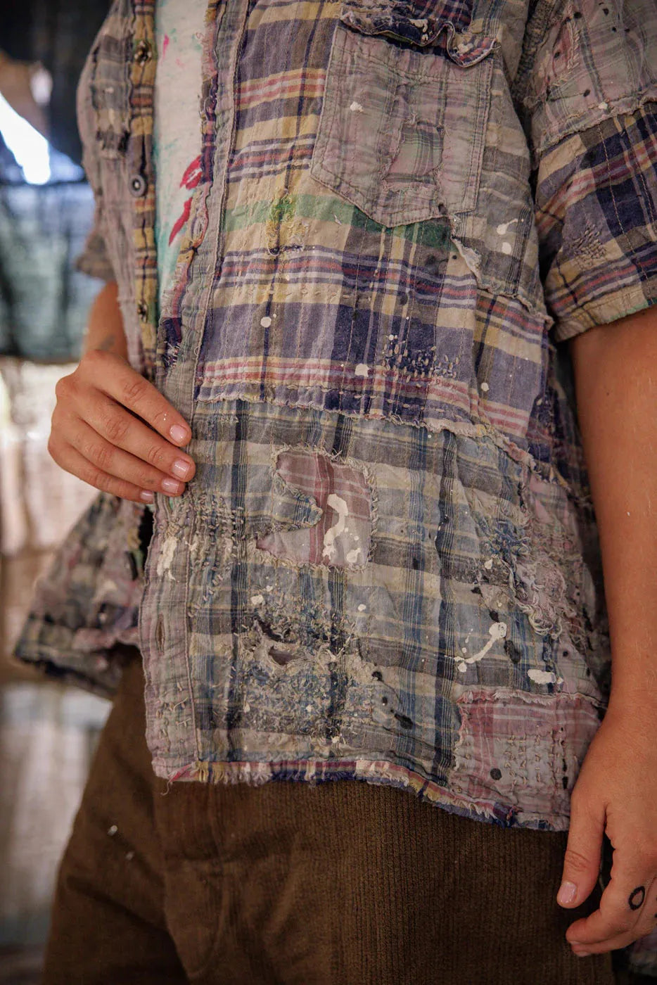 Magnolia Pearl YD Patchwork Perletta Shirt TOP 2569-MADRB-OS - Stay Wild Collective  Shirts & Tops