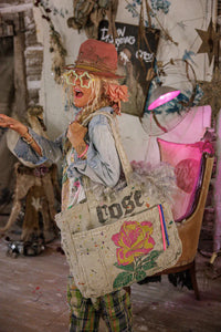 Magnolia Pearl Handpainted Rose Tote Bag 096 - Stay Wild Collective  bag