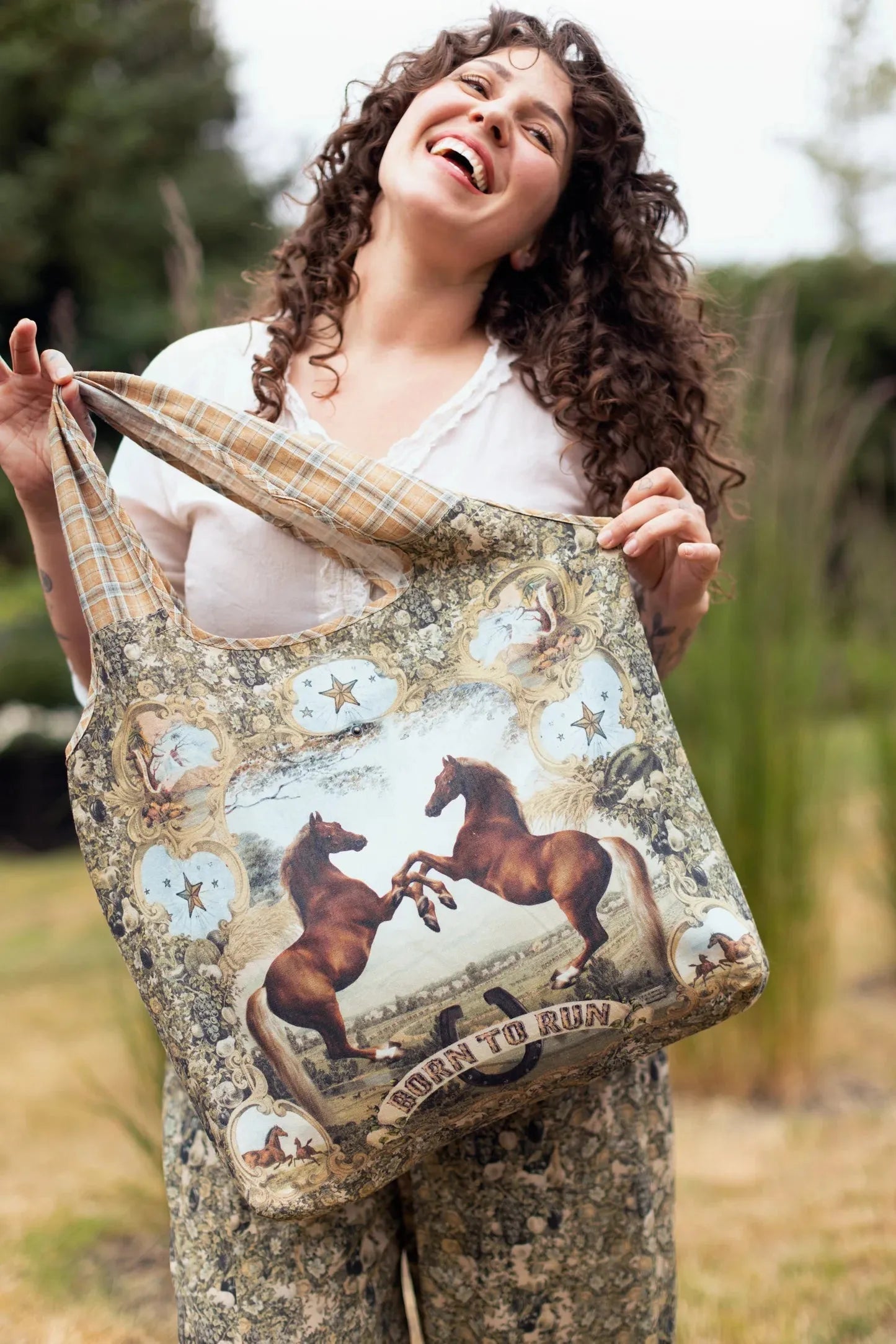Market Of Stars Born To Run Linen Tote Bag - Stay Wild Collective  bag