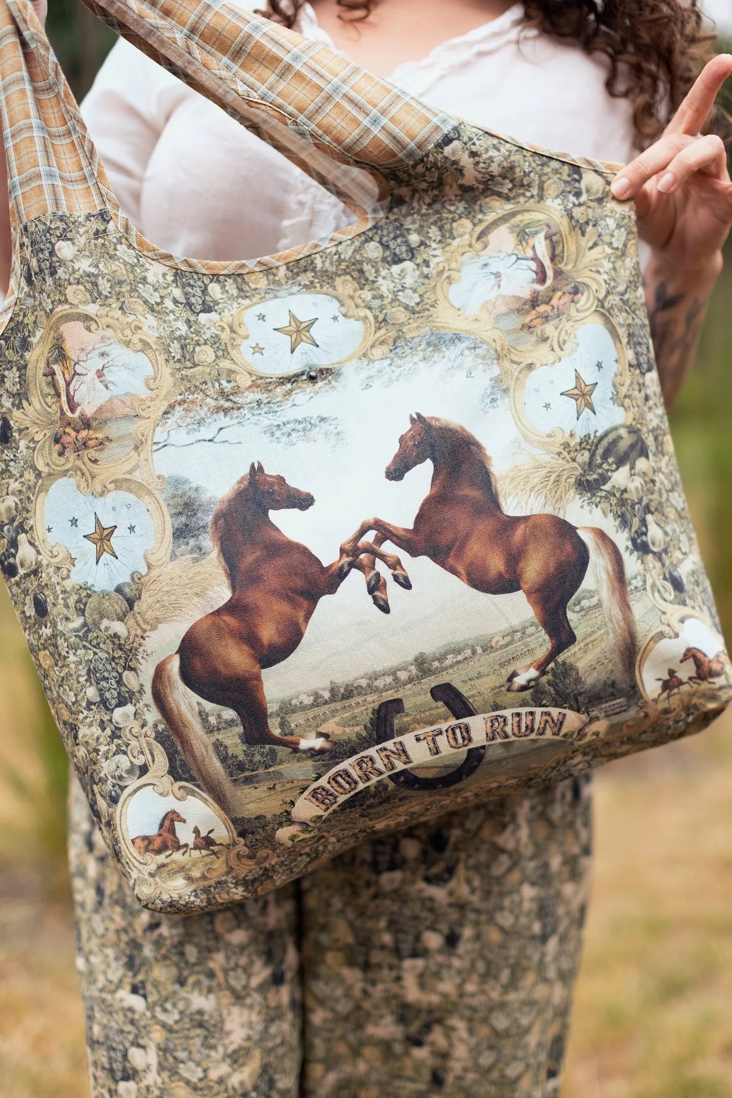 Market Of Stars Born To Run Linen Tote Bag - Stay Wild Collective  bag