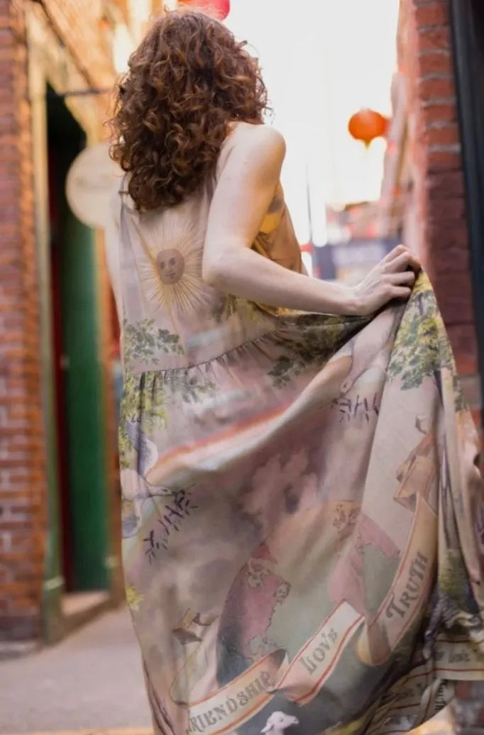 Market of Stars Friendship Love and Truth Vintage Wash Bohéme Slip Dress - Stay Wild Collective  Dress