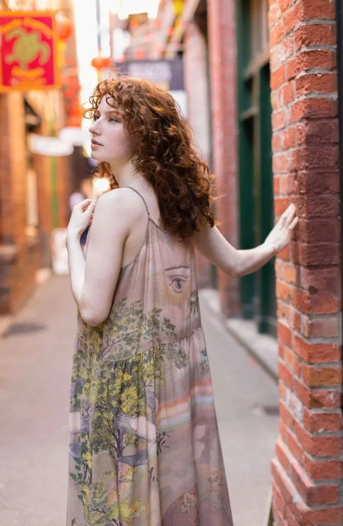 Market of Stars Friendship Love and Truth Vintage Wash Bohéme Slip Dress - Stay Wild Collective  Dress