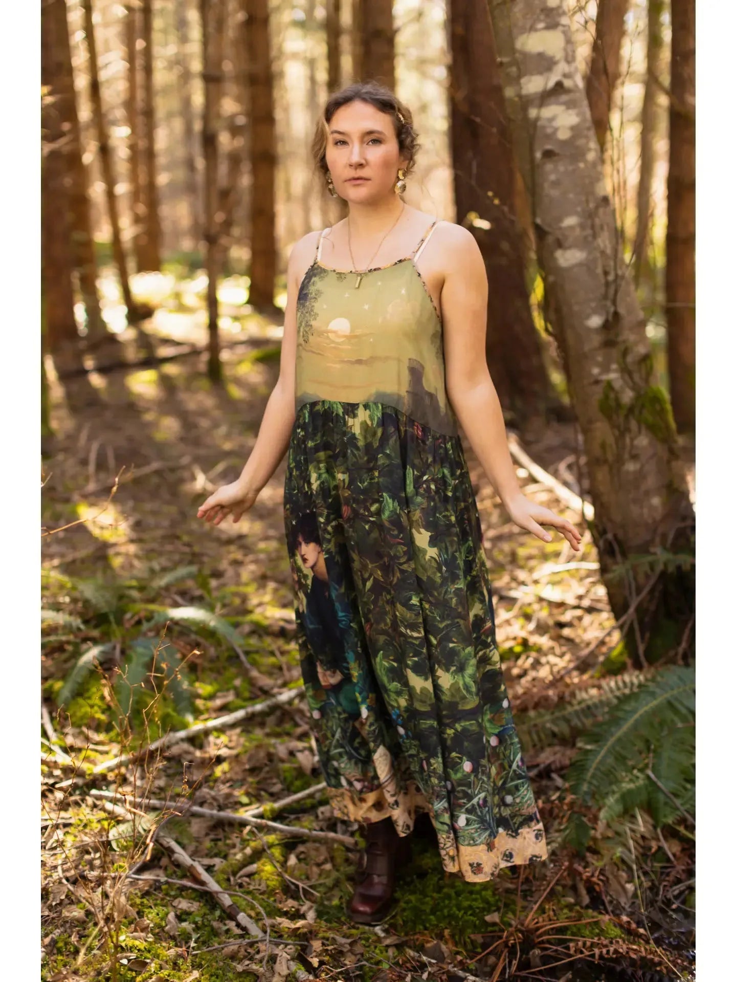 Market of stars Bella Notte Bohéme Bamboo Slip Dress with Moon and Rabbit - Stay Wild Collective  Dress