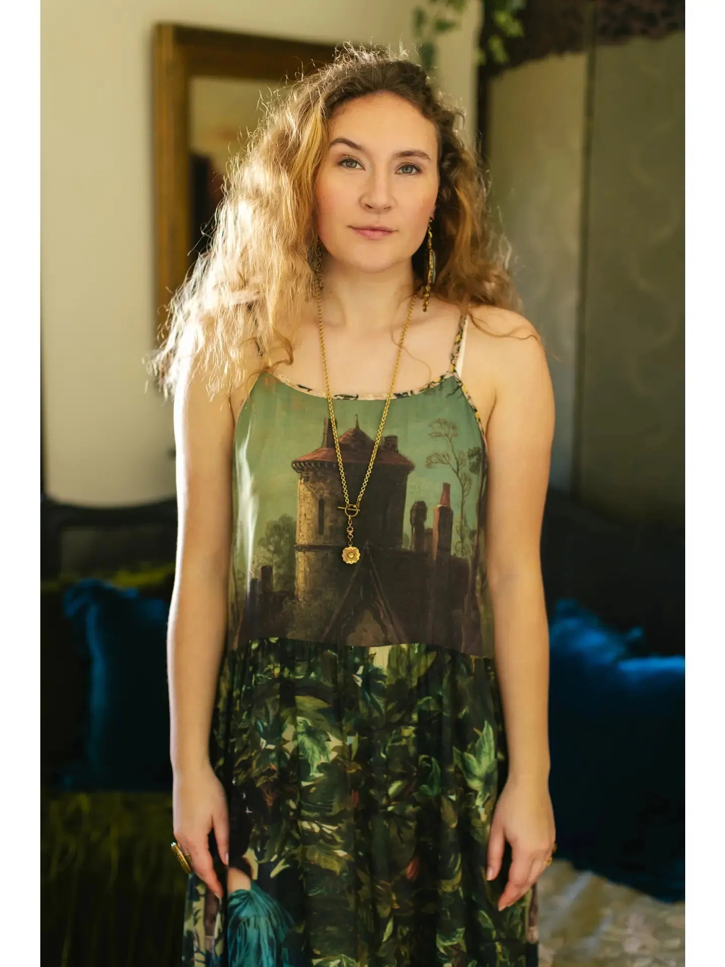 Market of stars Bella Notte Bohéme Bamboo Slip Dress with Moon and Rabbit - Stay Wild Collective  Dress
