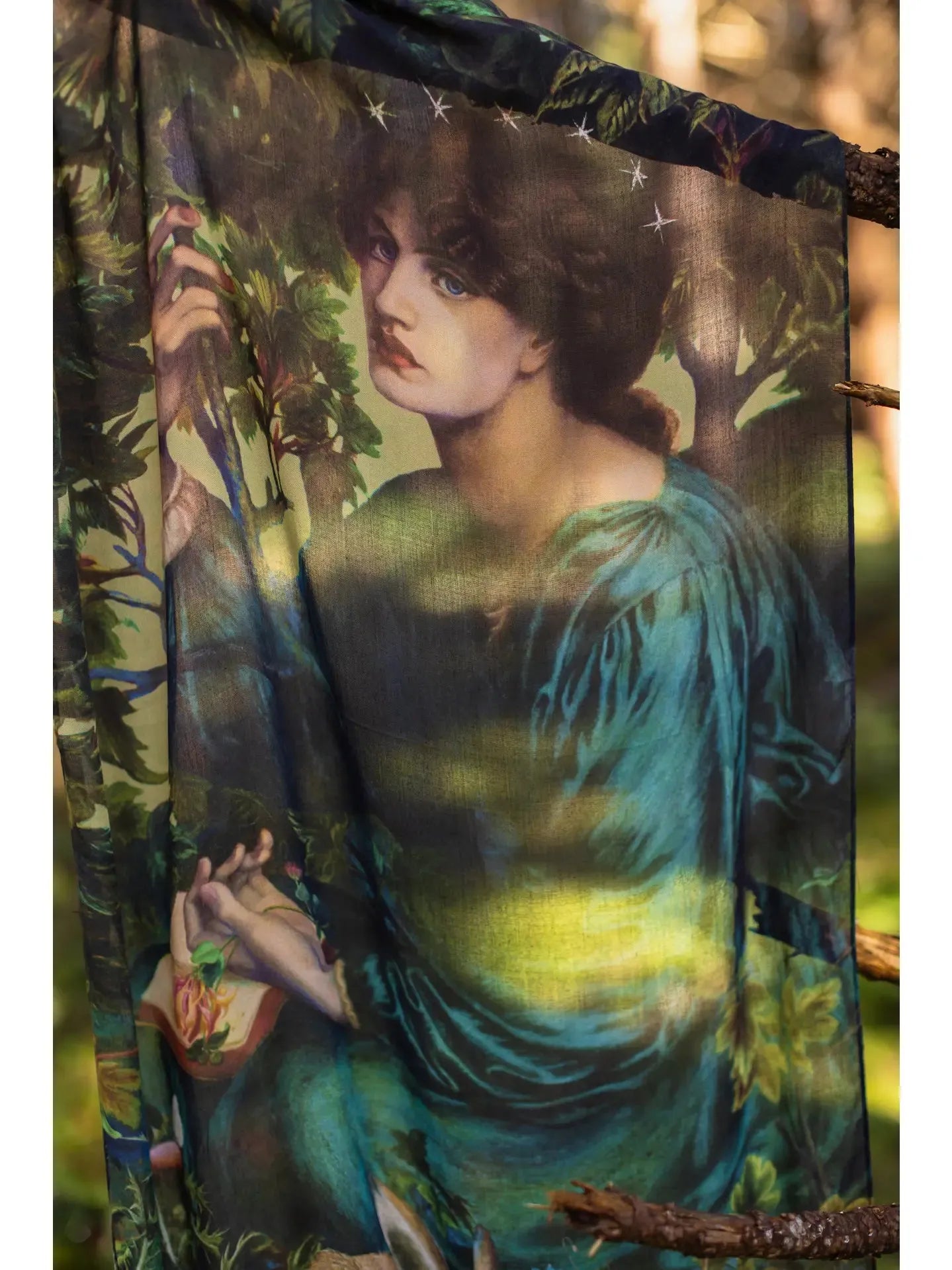 Market of stars Bella Notte Bohemian Bamboo Scarf with Rabbit and Moon - Stay Wild Collective  scarf