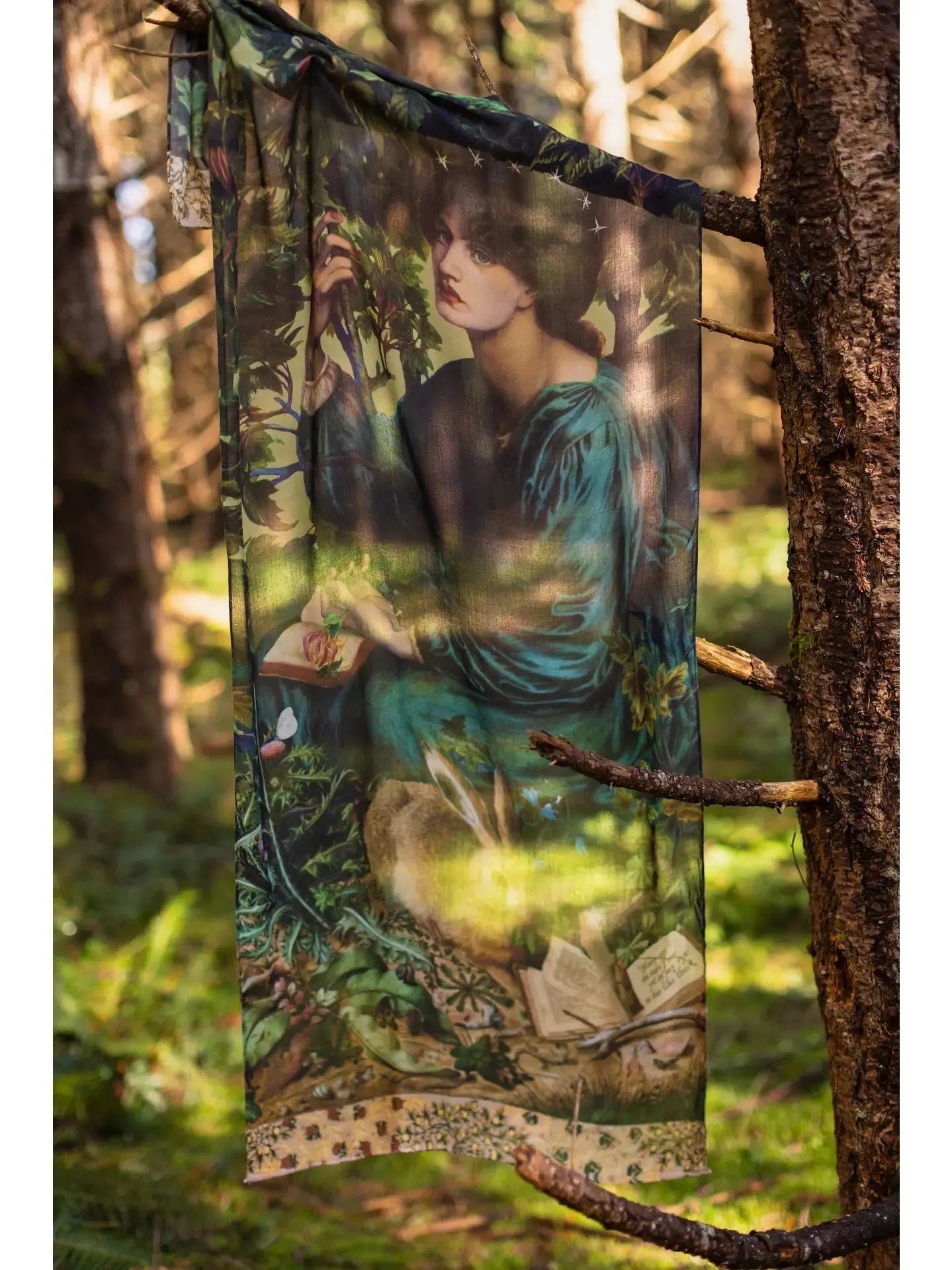 Market of stars Bella Notte Bohemian Bamboo Scarf with Rabbit and Moon - Stay Wild Collective  scarf
